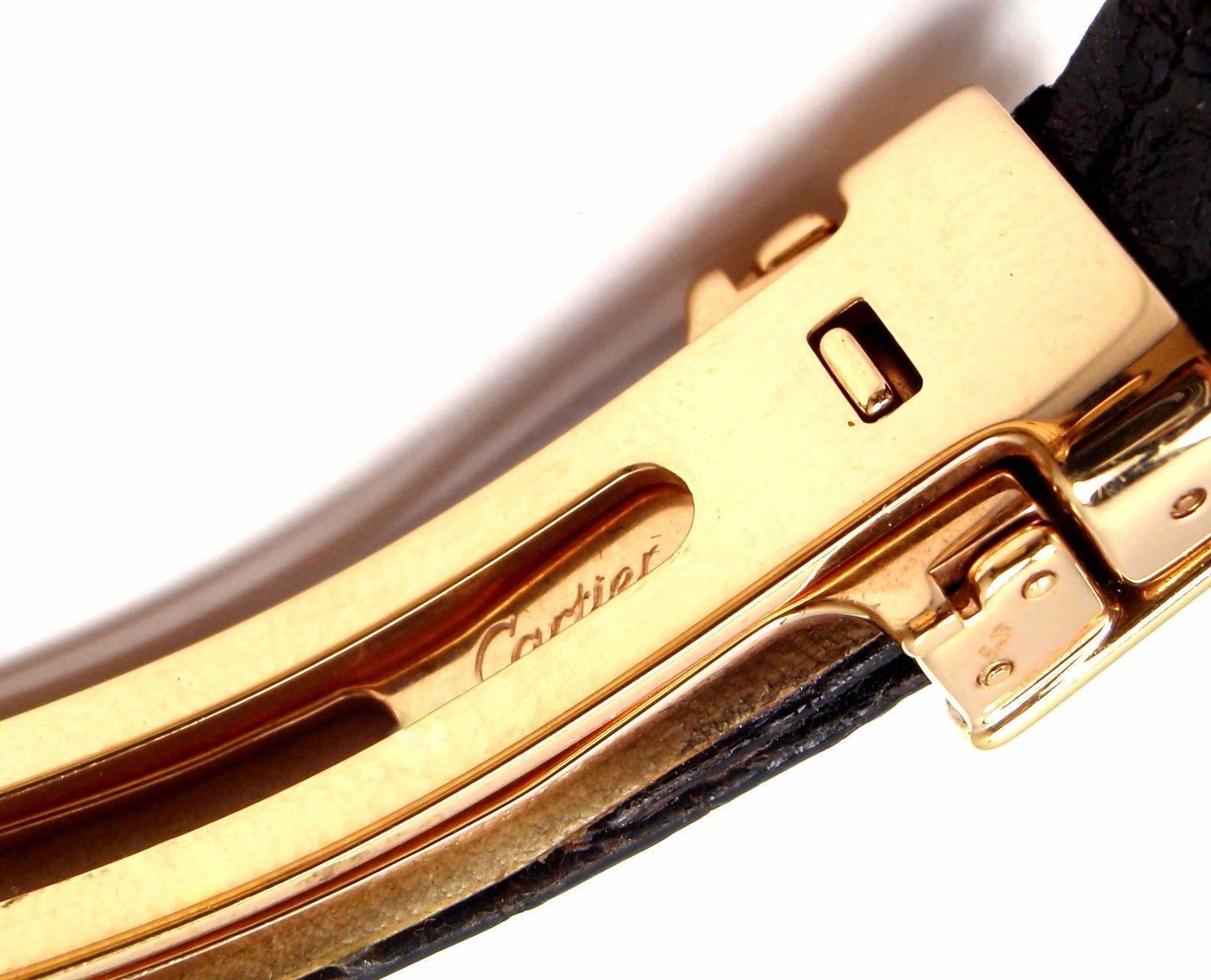Cartier Ladies Yellow Gold Diamond Pearl Quartz Wristwatch 2