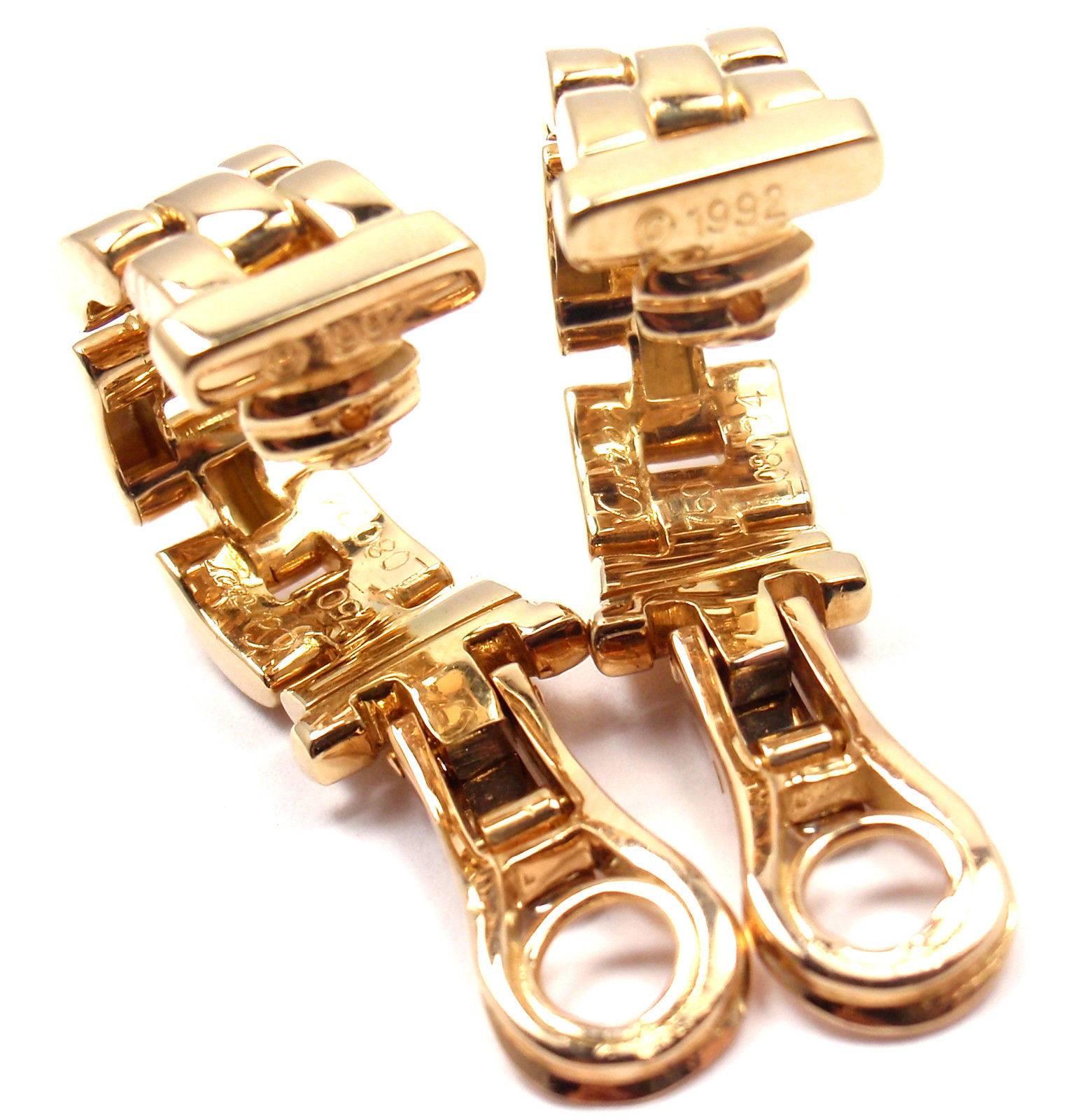 Cartier Maillon Panthere Yellow Gold Hoop Earrings 2