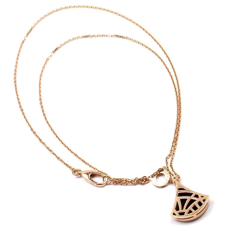 Bulgari Divas' Dream Black Onyx Diamonds Rose Gold Pendant