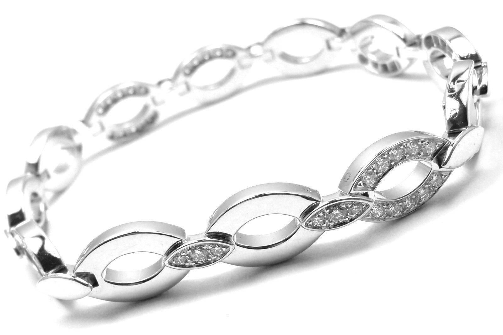 Women's or Men's Cartier Diadea Diamond White Gold Link Bracelet