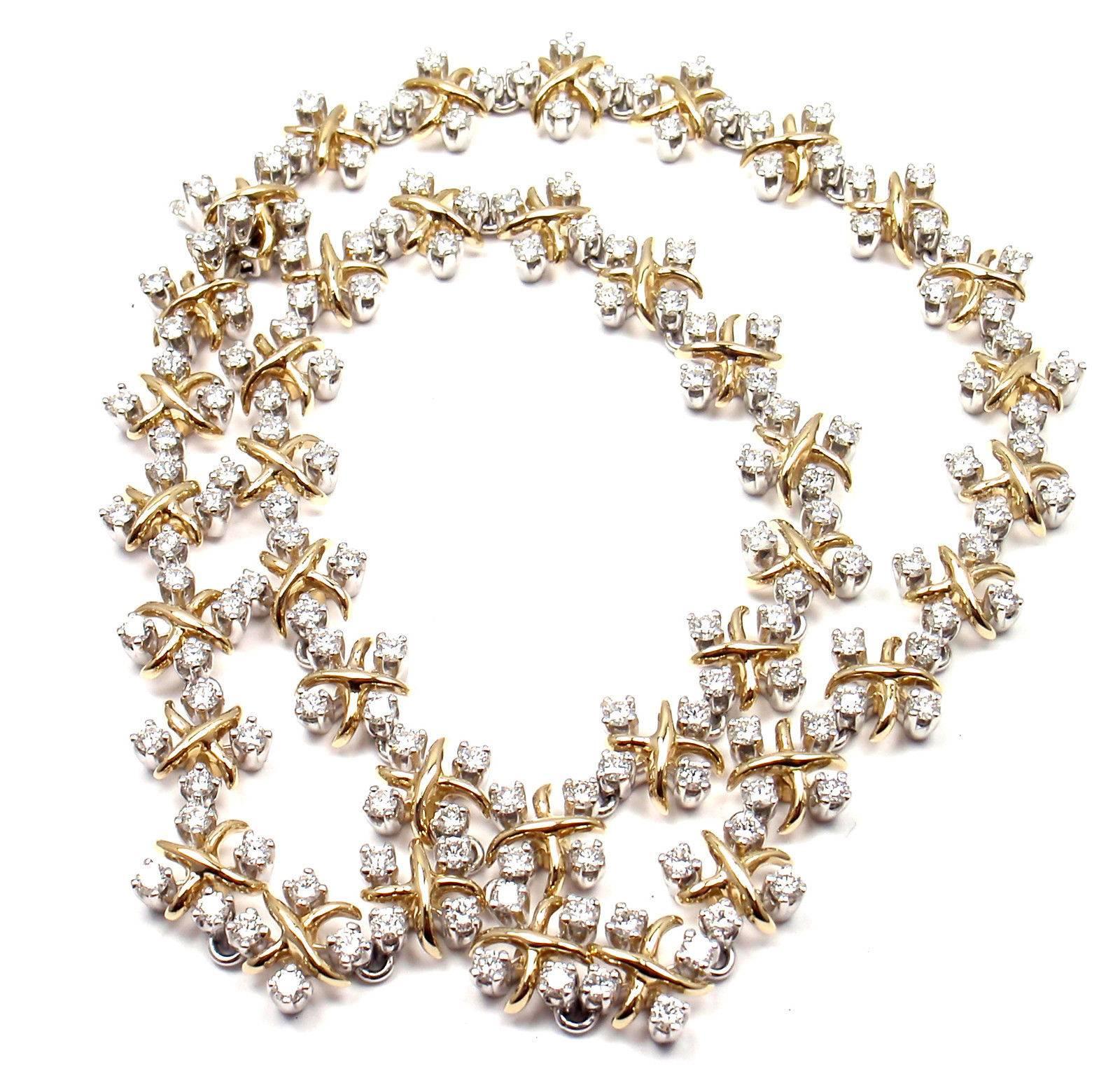 Tiffany & Co. Lynn Diamond Yellow Gold Platinum Necklace 1