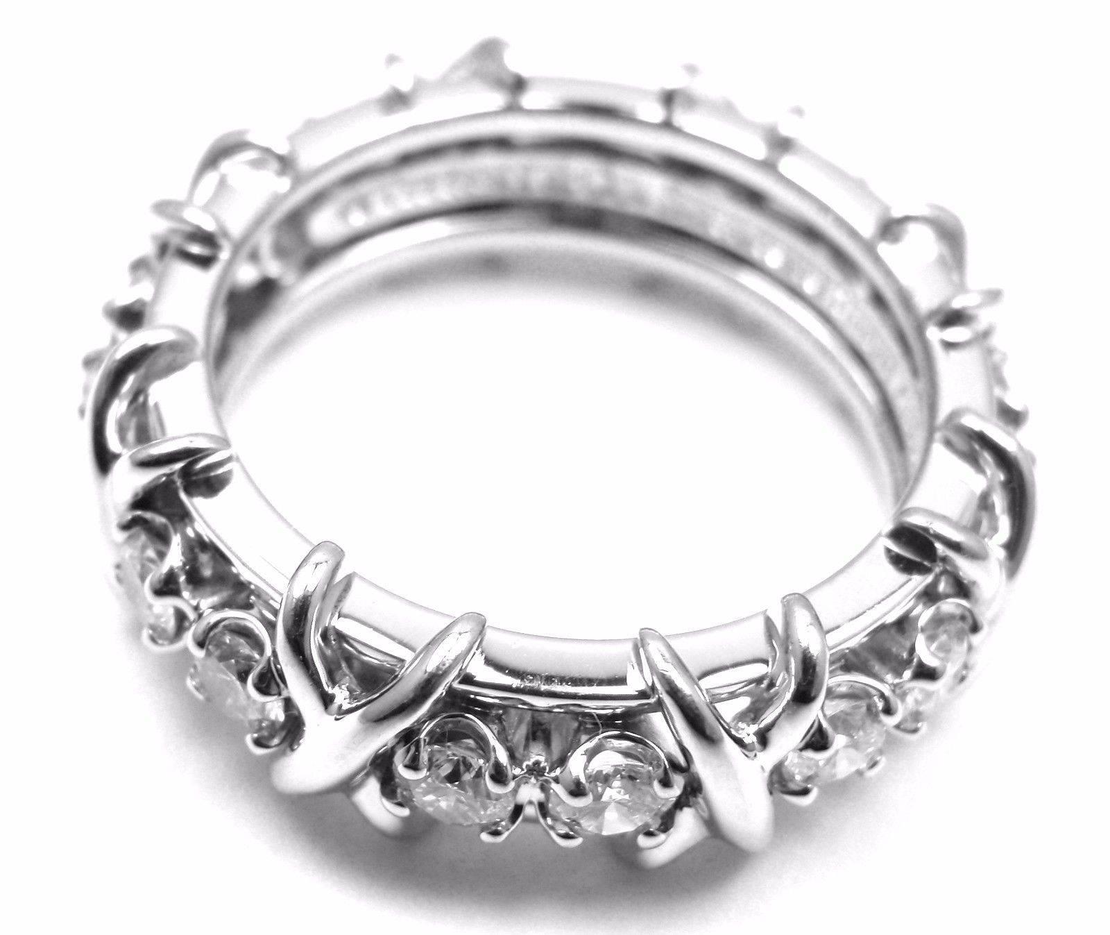 Tiffany & Co. Jean Schlumberger Diamond 16-Stone Platinum Band Ring 2