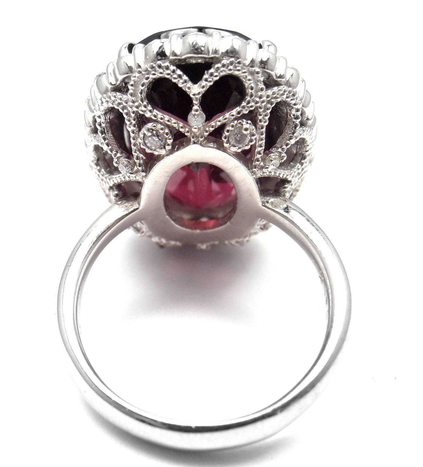 Women's or Men's Large 21.31 Carat Garnet Diamond Platinum Cocktail Ring