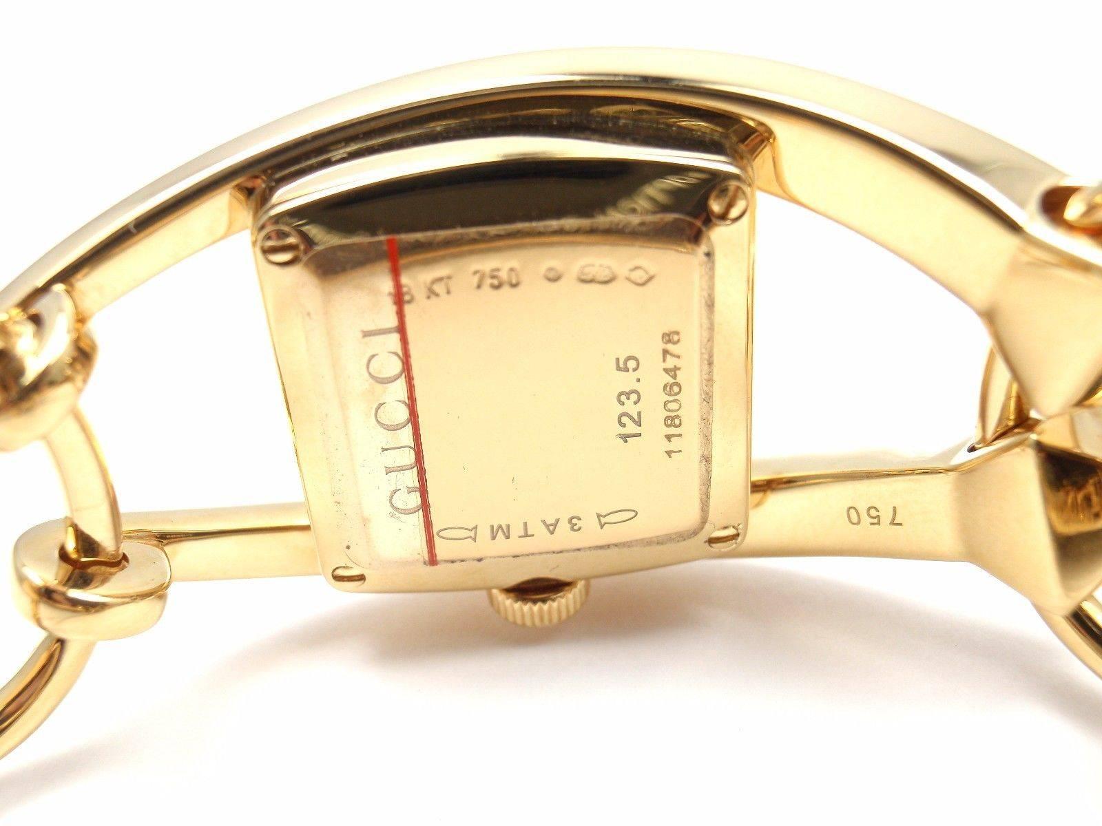 Gucci Ladies Yellow Gold Diamond 123 Chiodo Wristwatch Ref YA123506 2