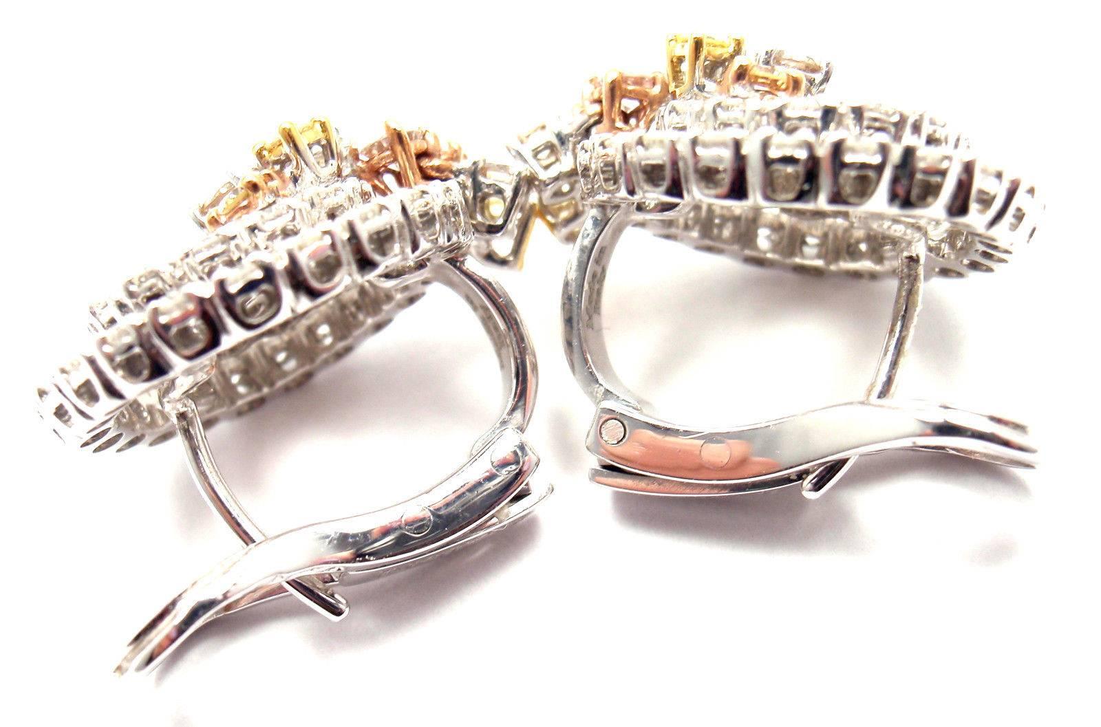 Women's or Men's Damiani Sophia Loren Collection Diamond White Gold Earrings