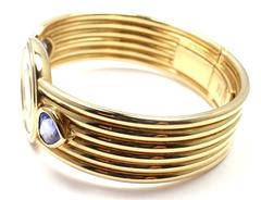 Chopard Happy Diamond Tanzanite Bangle Cuff Yellow Gold Watch