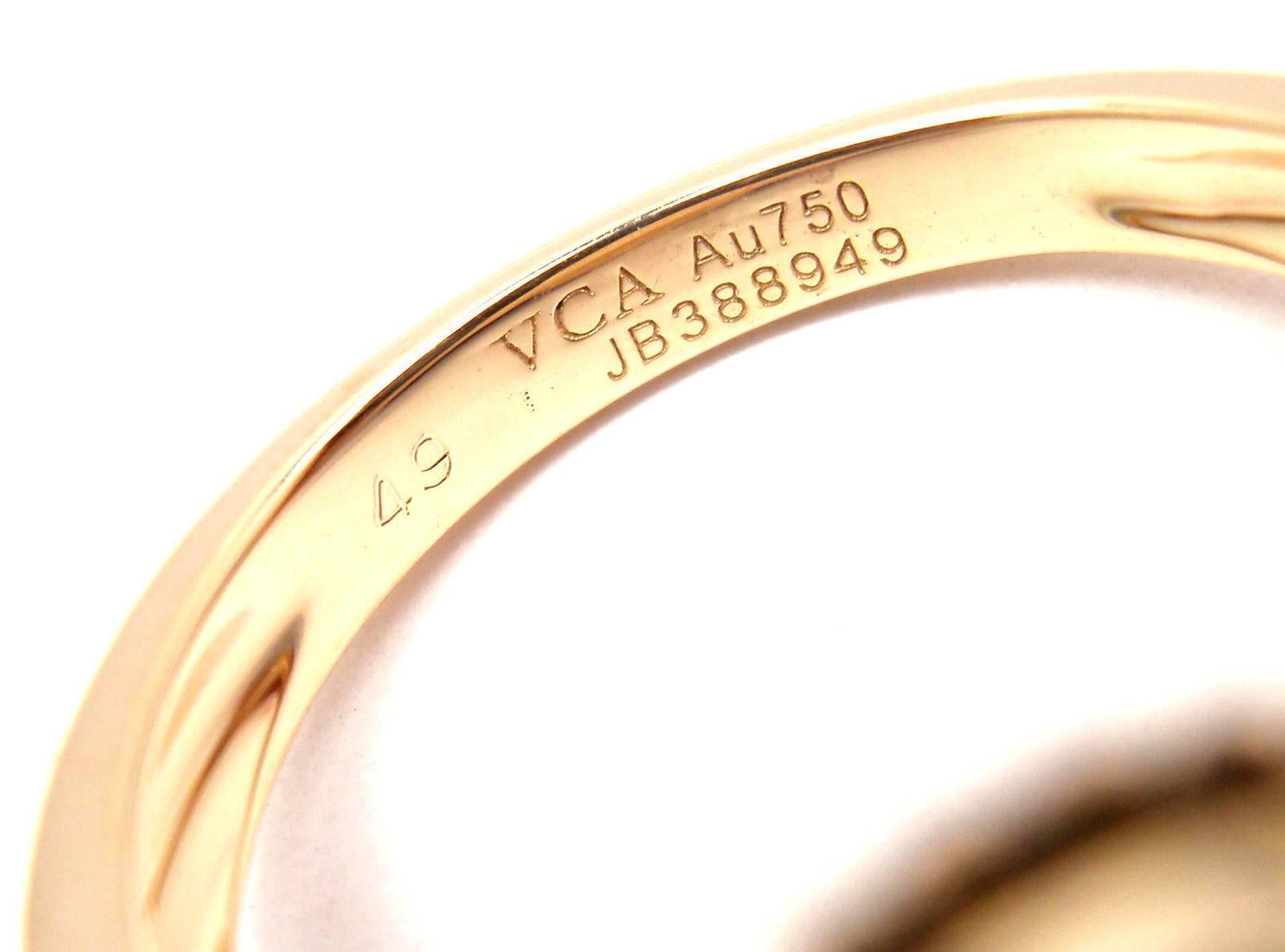 van cleef & arpels - vintage alhambra ring - ring woman yellow gold/diamond/mother-of-pearl