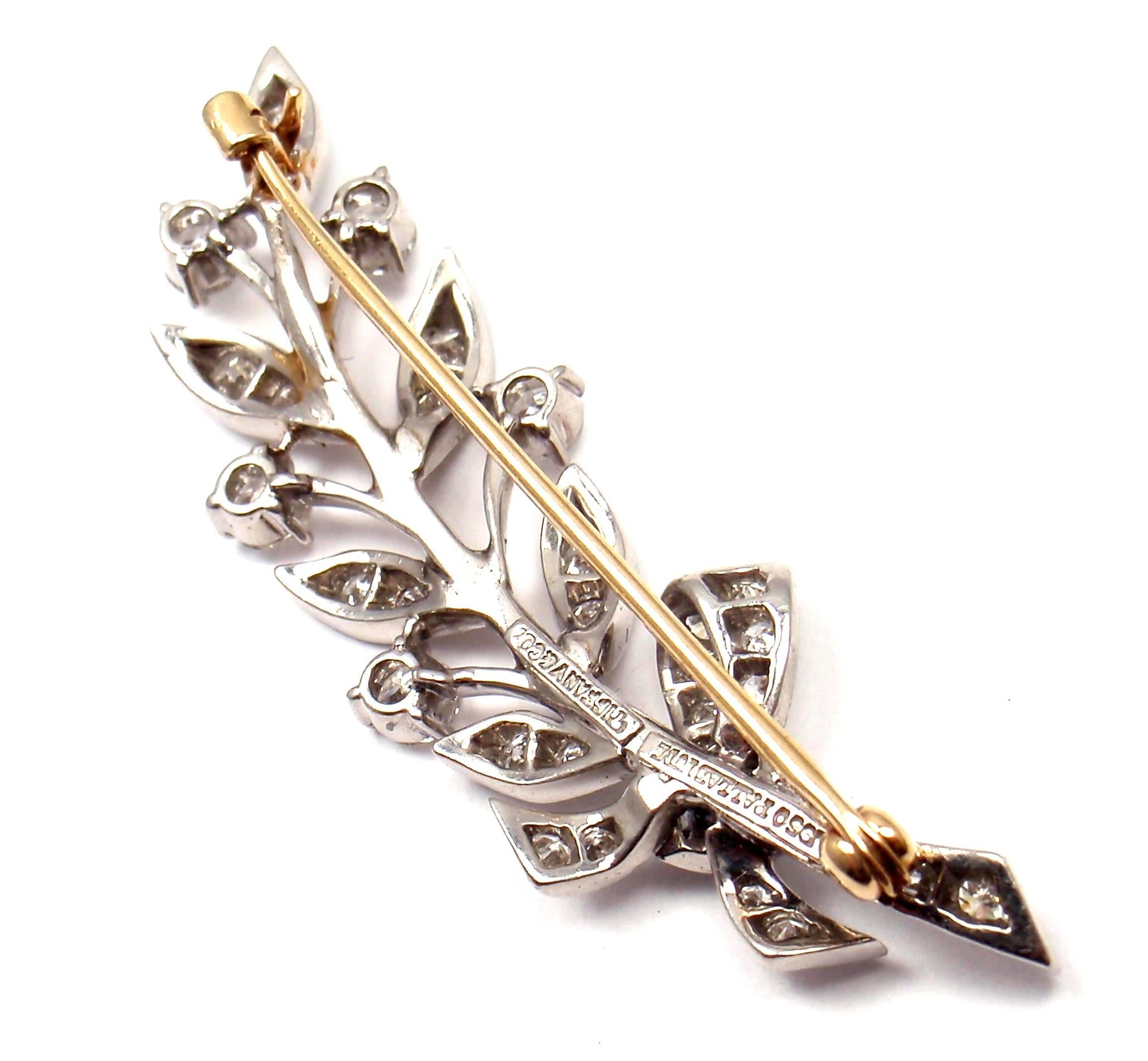 Tiffany & Co. Art Deco Diamond Palladium Branch Pin Brooch 3