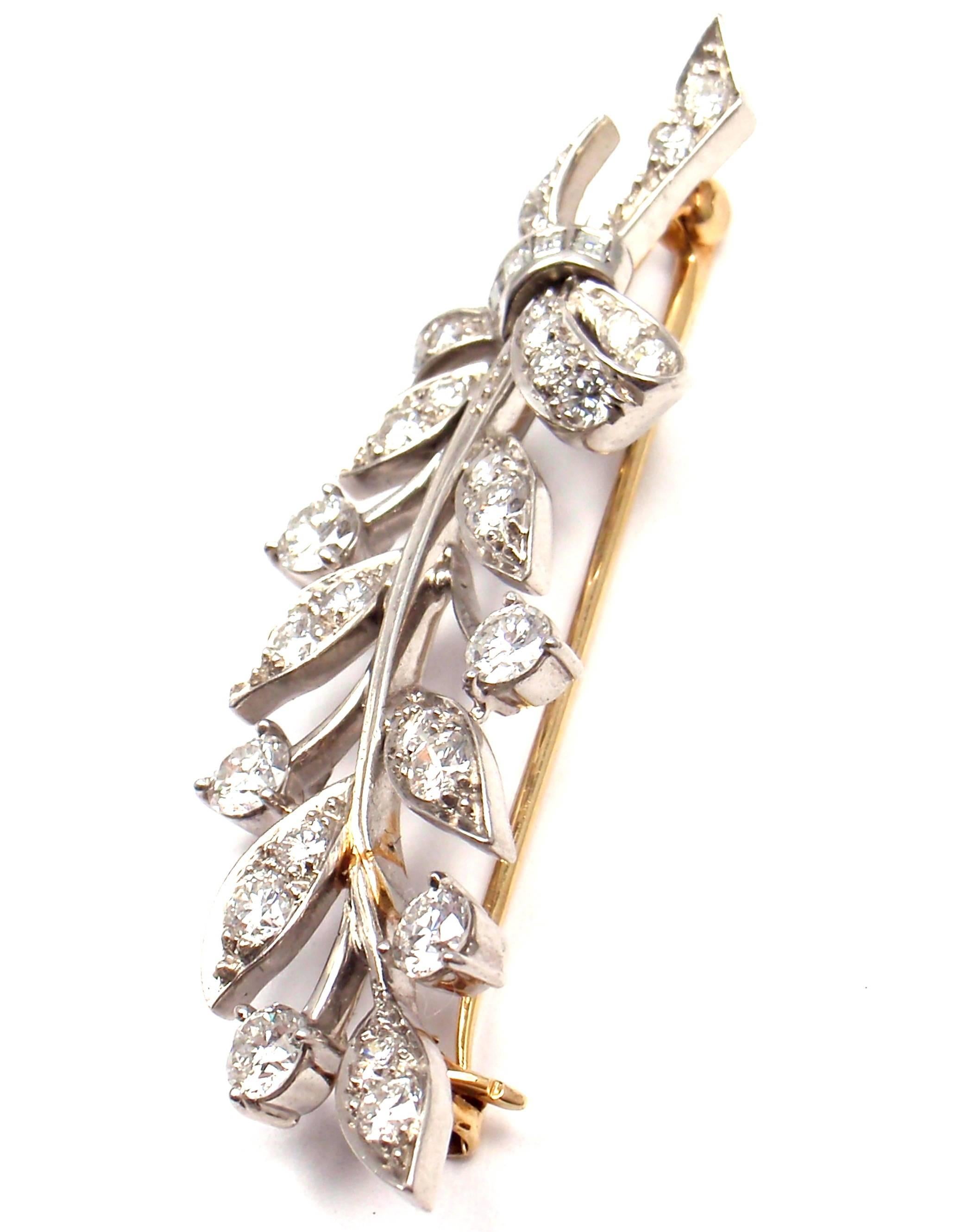Tiffany & Co. Art Deco Diamond Palladium Branch Pin Brooch In New Condition In Holland, PA