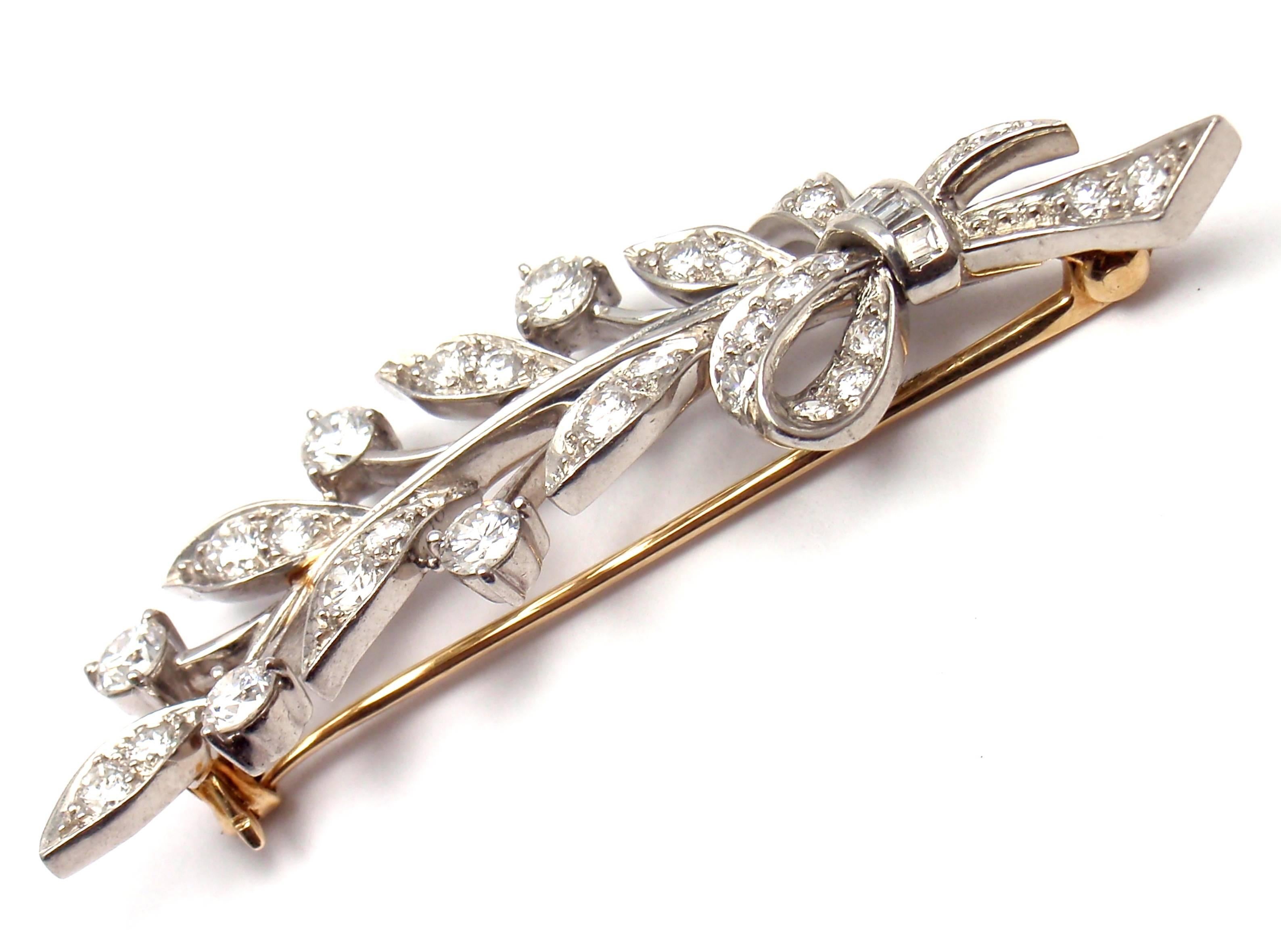 Women's or Men's Tiffany & Co. Art Deco Diamond Palladium Branch Pin Brooch