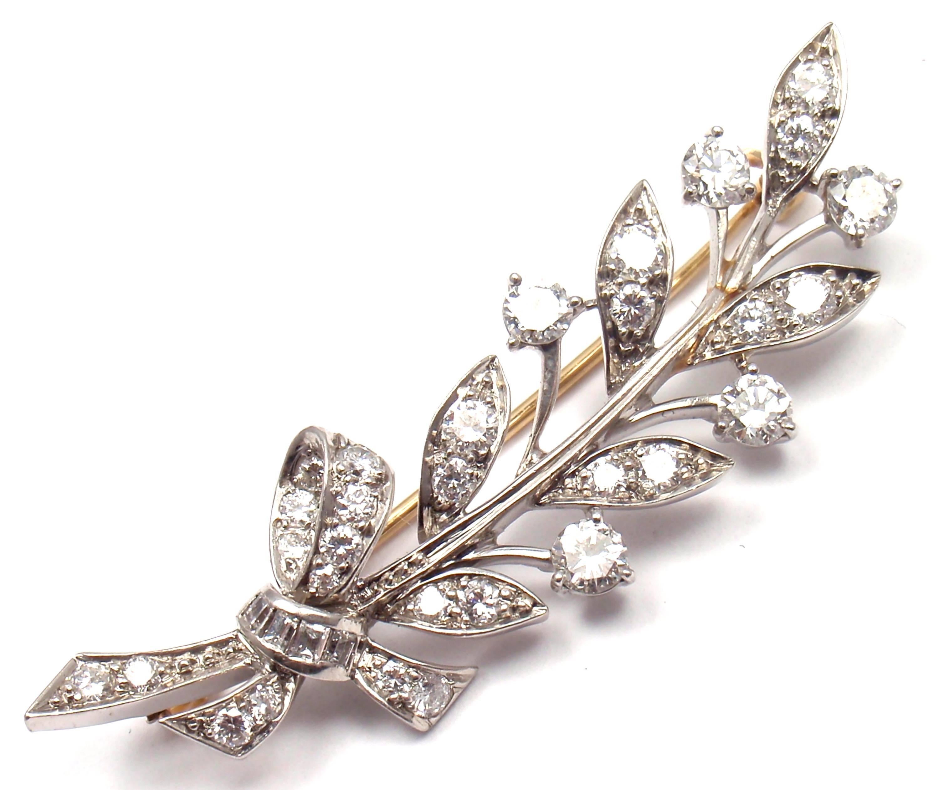 Tiffany & Co. Art Deco Diamond Palladium Branch Pin Brooch 4
