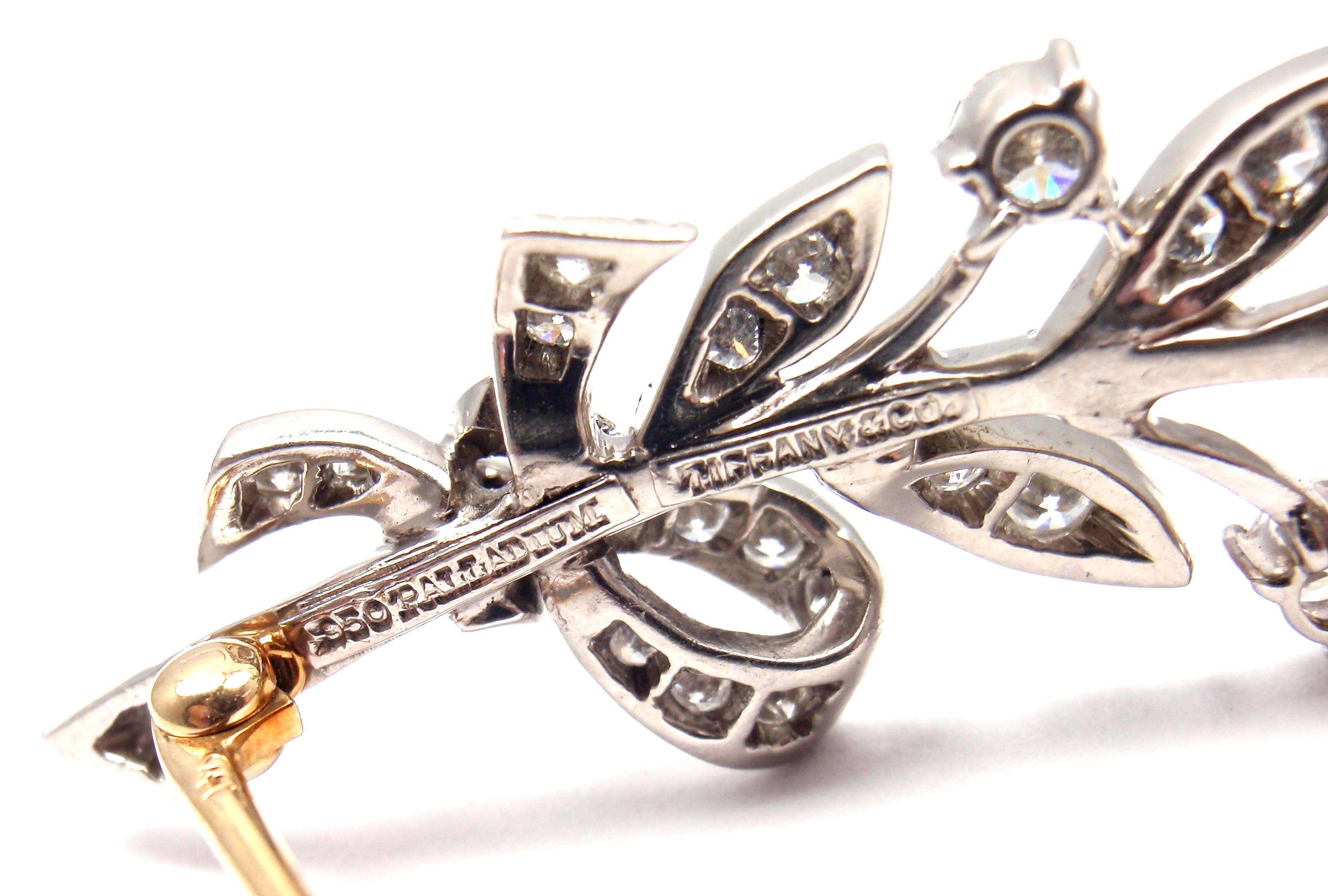 Tiffany & Co. Art Deco Diamond Palladium Branch Pin Brooch 5