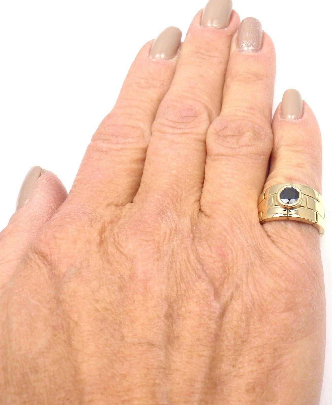 Cartier Sapphire Yellow Gold Band Ring 3
