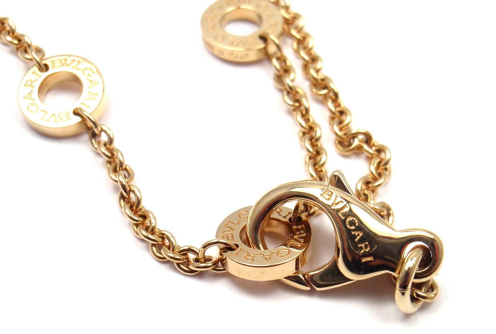 Women's or Men's Bulgari B.Zero1 Gemstone Yellow Gold Pendant Necklace