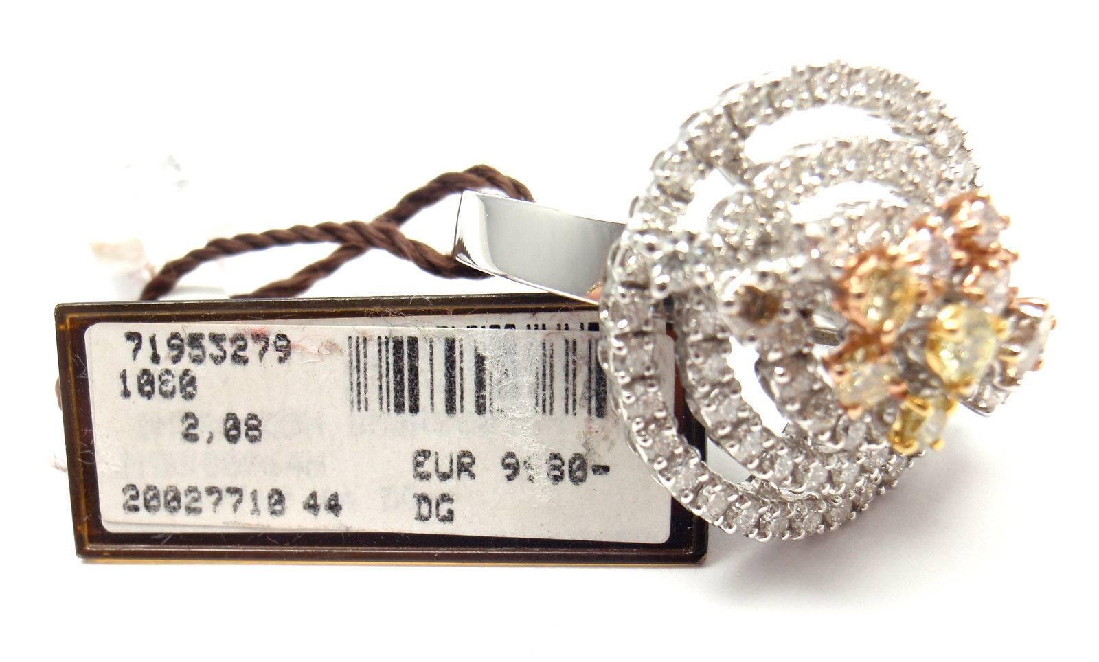 Women's or Men's Damiani Sophia Loren Collection Diamond White Gold Ring