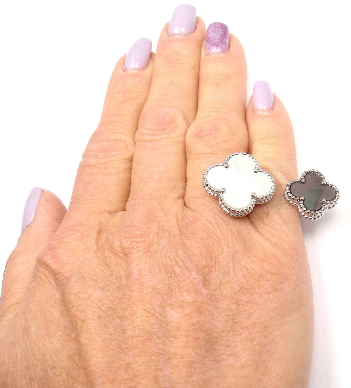 Van Cleef & Arpels Magic Alhambra Between Finger Mother-of-Pearl White Gold Ring 2