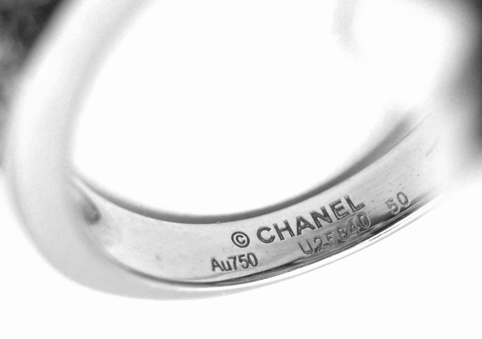 Women's or Men's Chanel Comete Diamond Double Star White Gold Ring