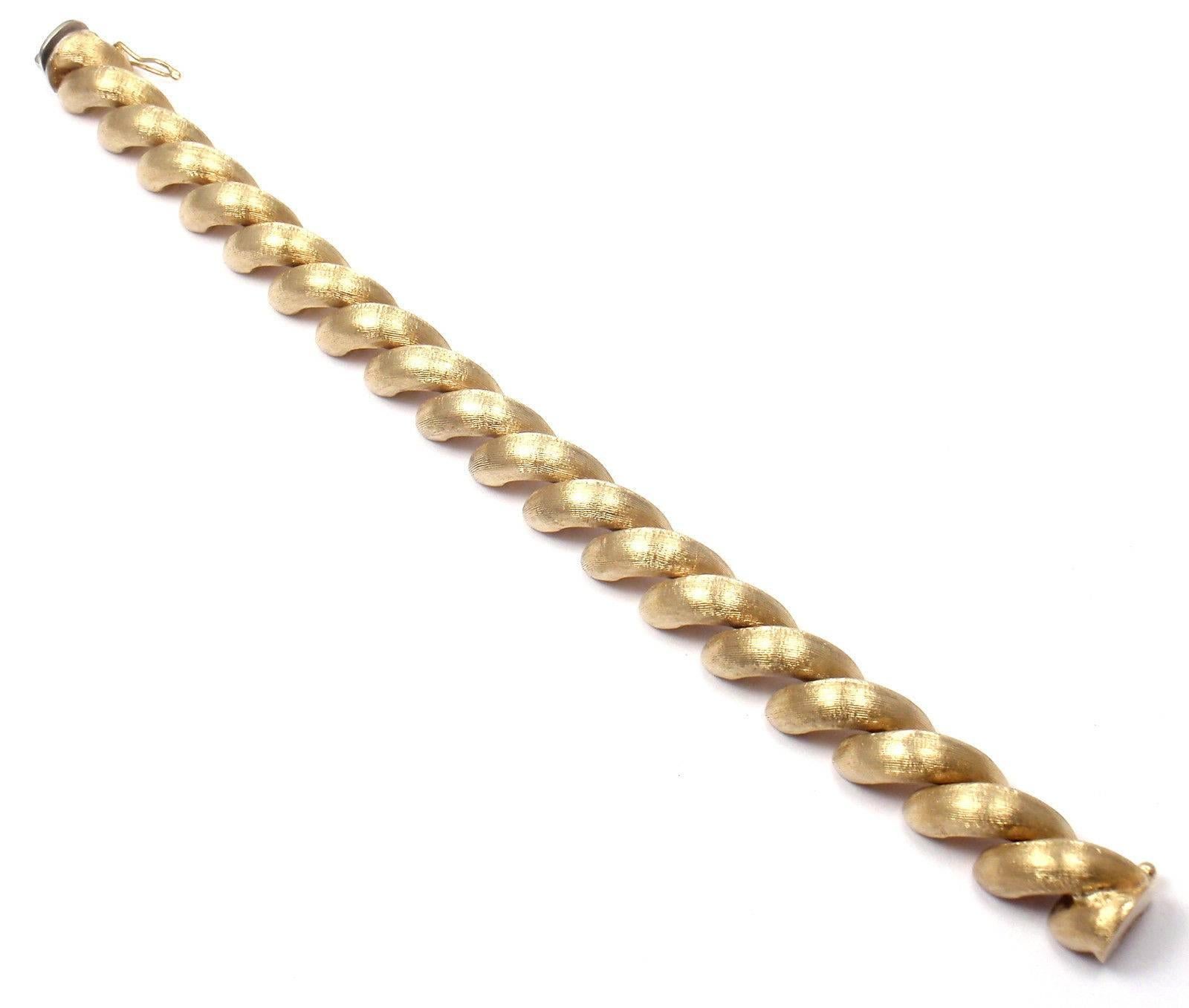 1960s San Marco Macaroni Link Yellow Gold Bracelet In New Condition In Holland, PA
