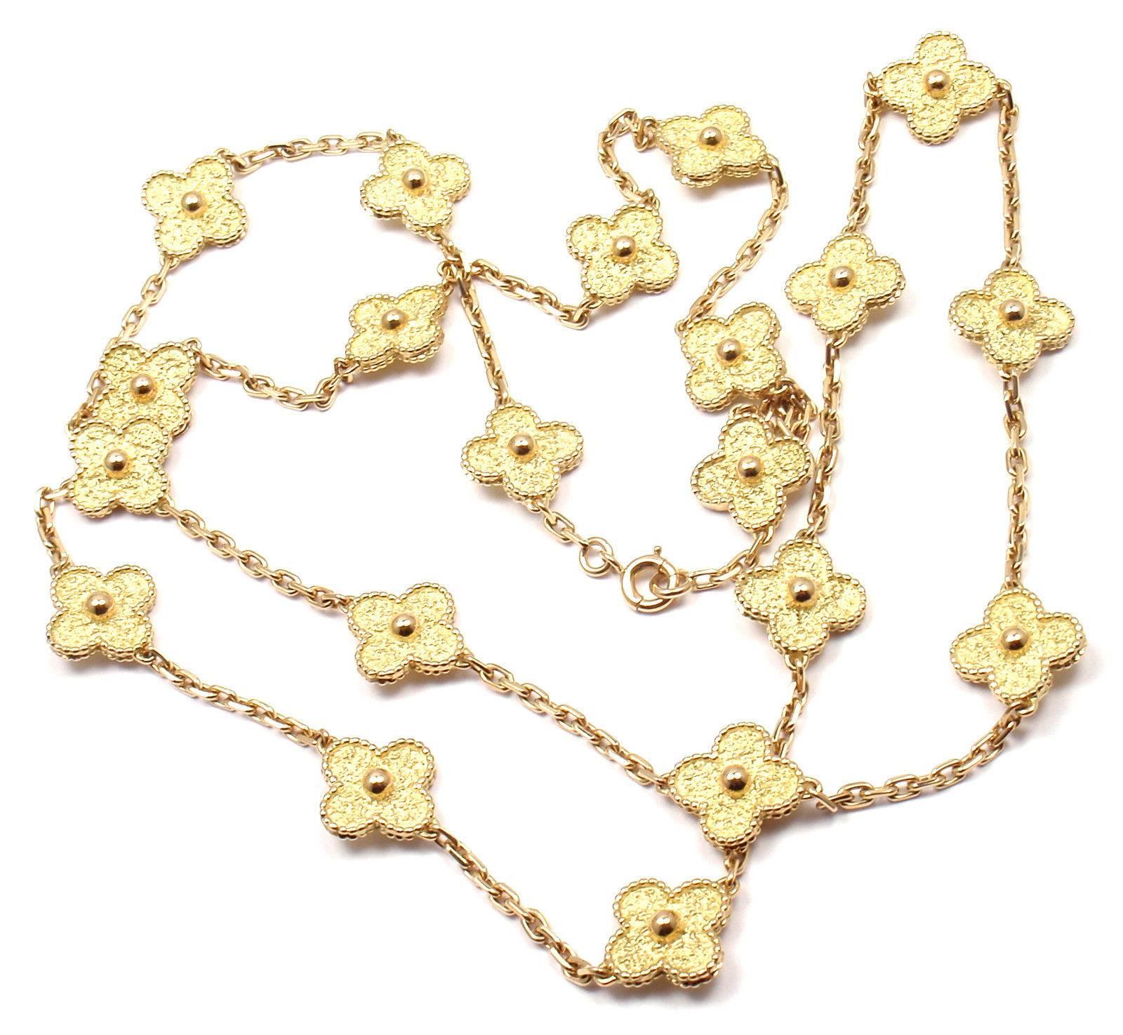 Van Cleef & Arpels Vintage Alhambra Gold 20 Motif Necklace 5
