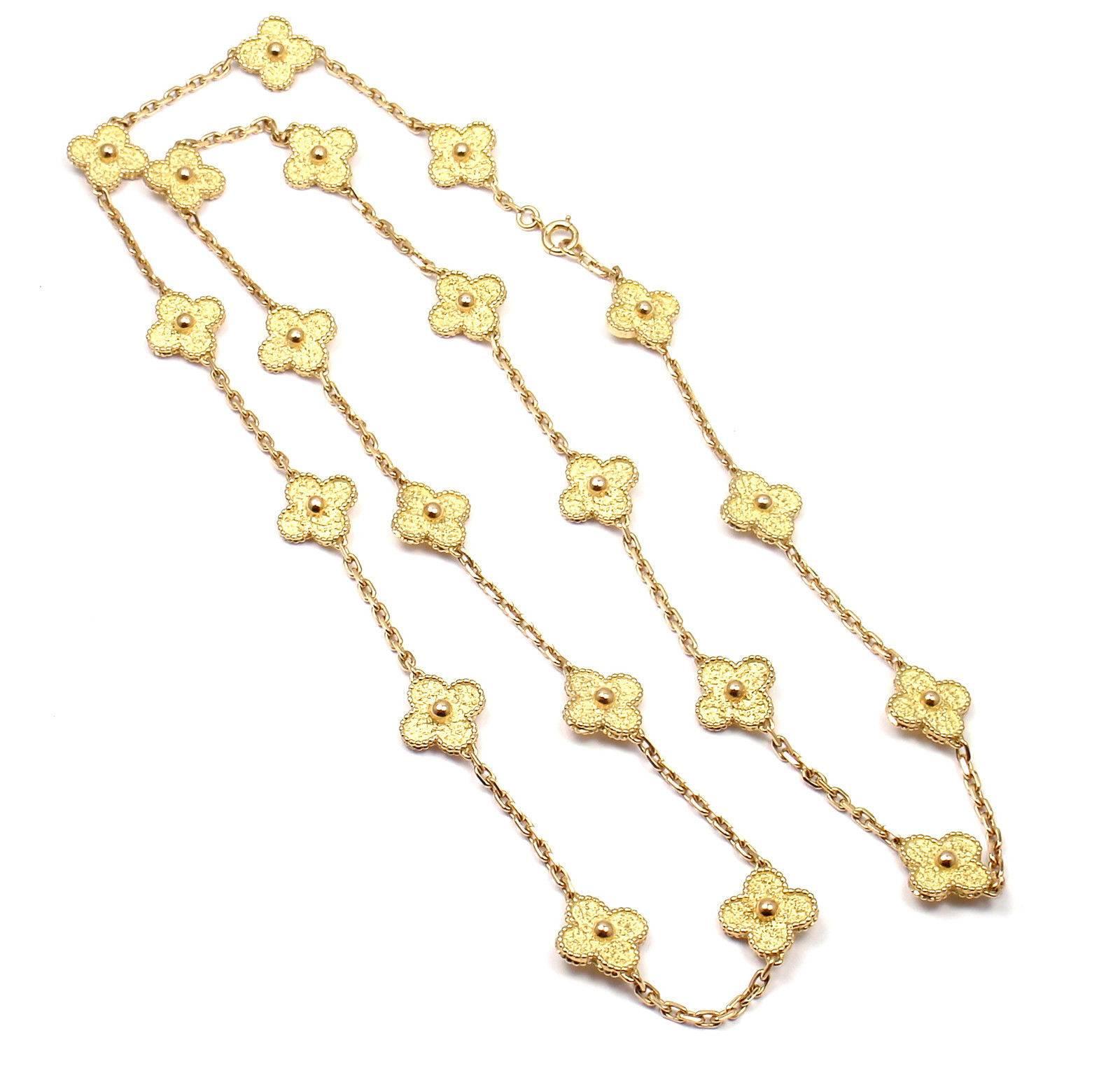Van Cleef & Arpels Vintage Alhambra Gold 20 Motif Necklace 2