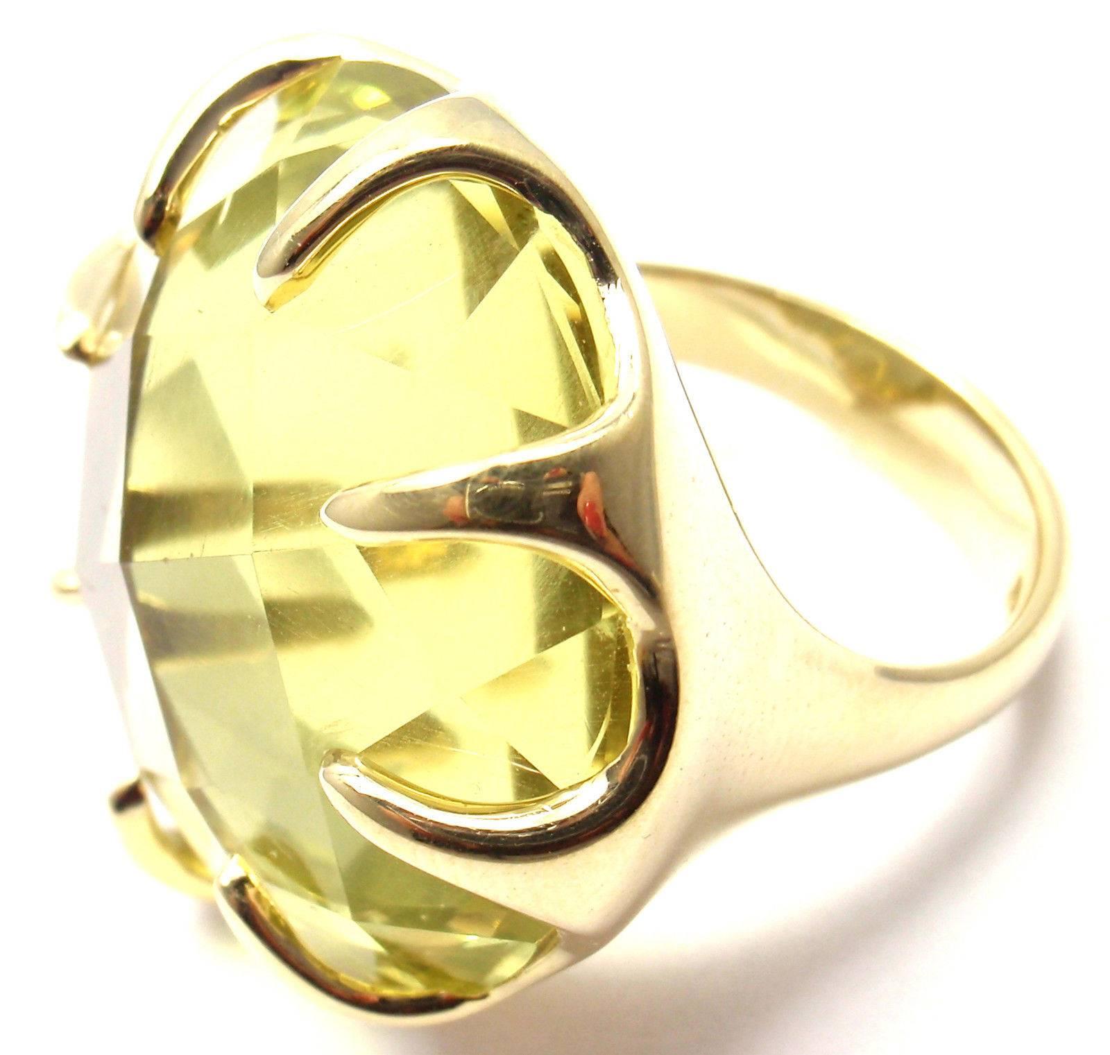 Ippolita Lollipop Extra Large Lemon Citrine Yellow Gold Ring 1