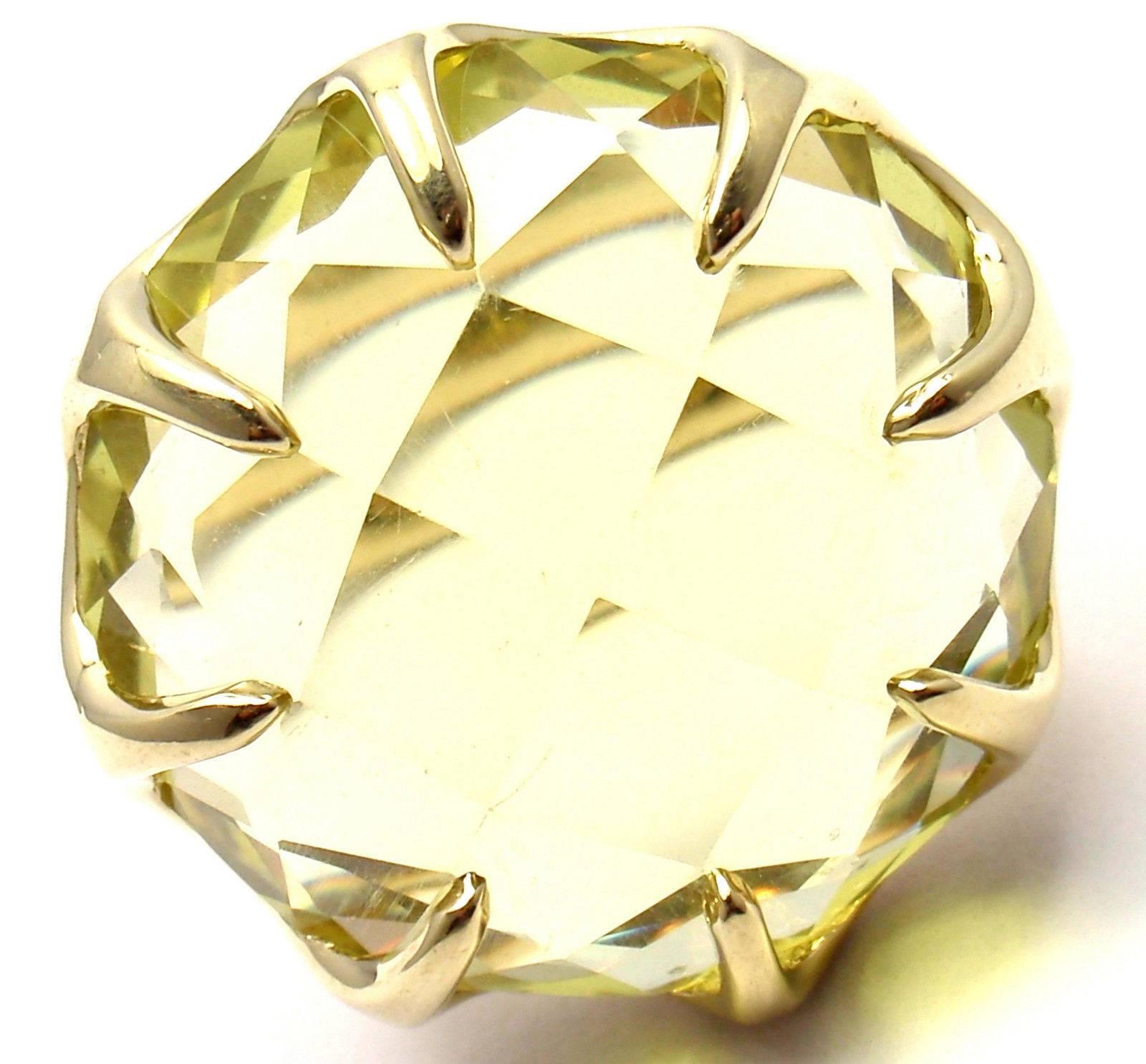18k Yellow Gold Extra Large Lemon Citrine Lollipop Ring by Ippolita. 
With 1 extra large round lemon citrine 24mm

Details: 
Size: 6.5
Weight: 18.5 grams
Width: 25mm
Stamped Hallmarks: Ippolita 18k
*Free Shipping within the United States*

YOUR