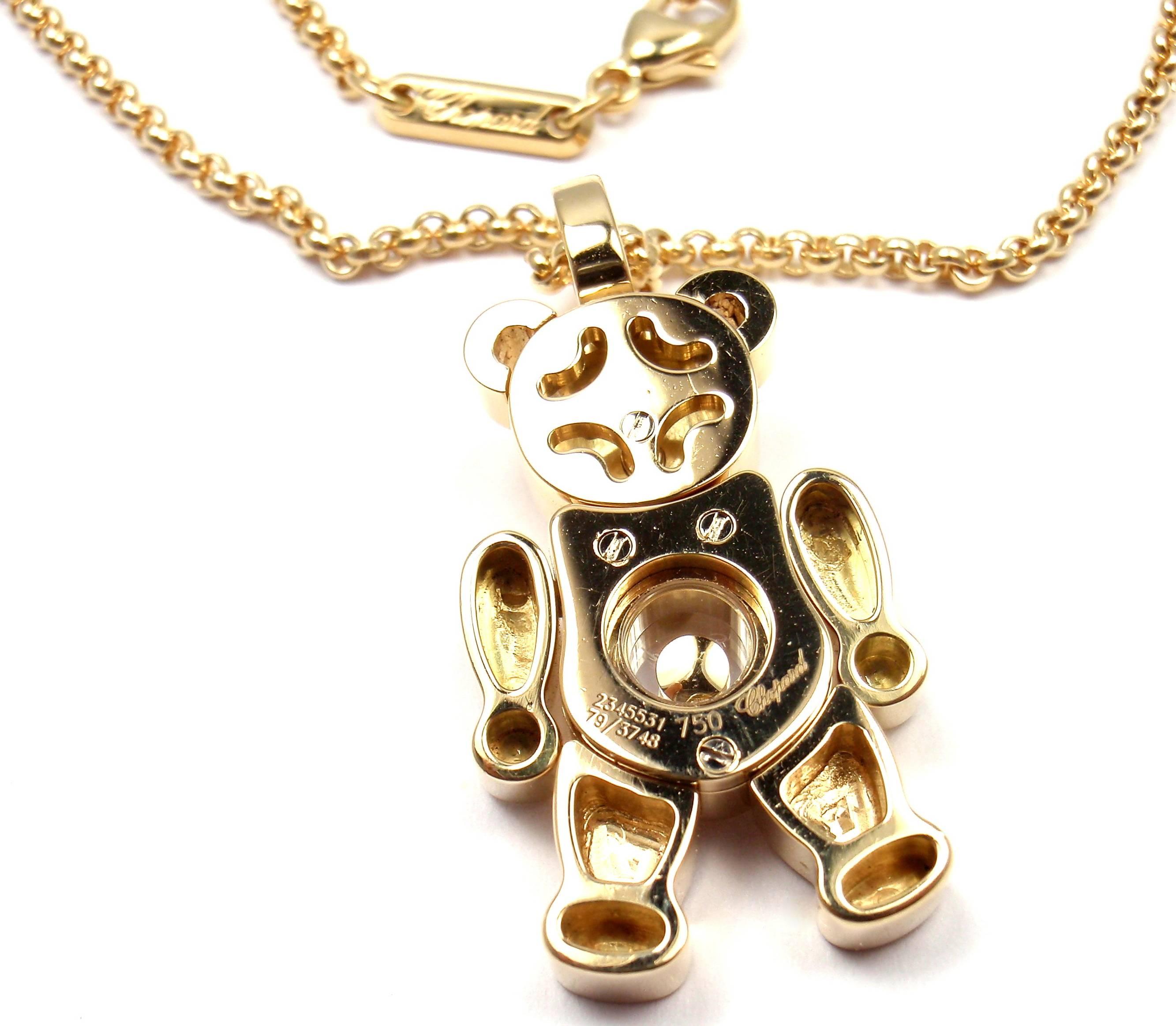 Chopard Happy Diamond Teddy Bear Gold Pendant Necklace 2