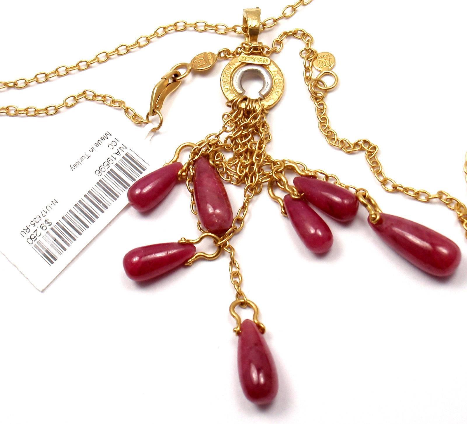 Gurhan One of a Kind Ruby Drop Yellow Gold Necklace 4
