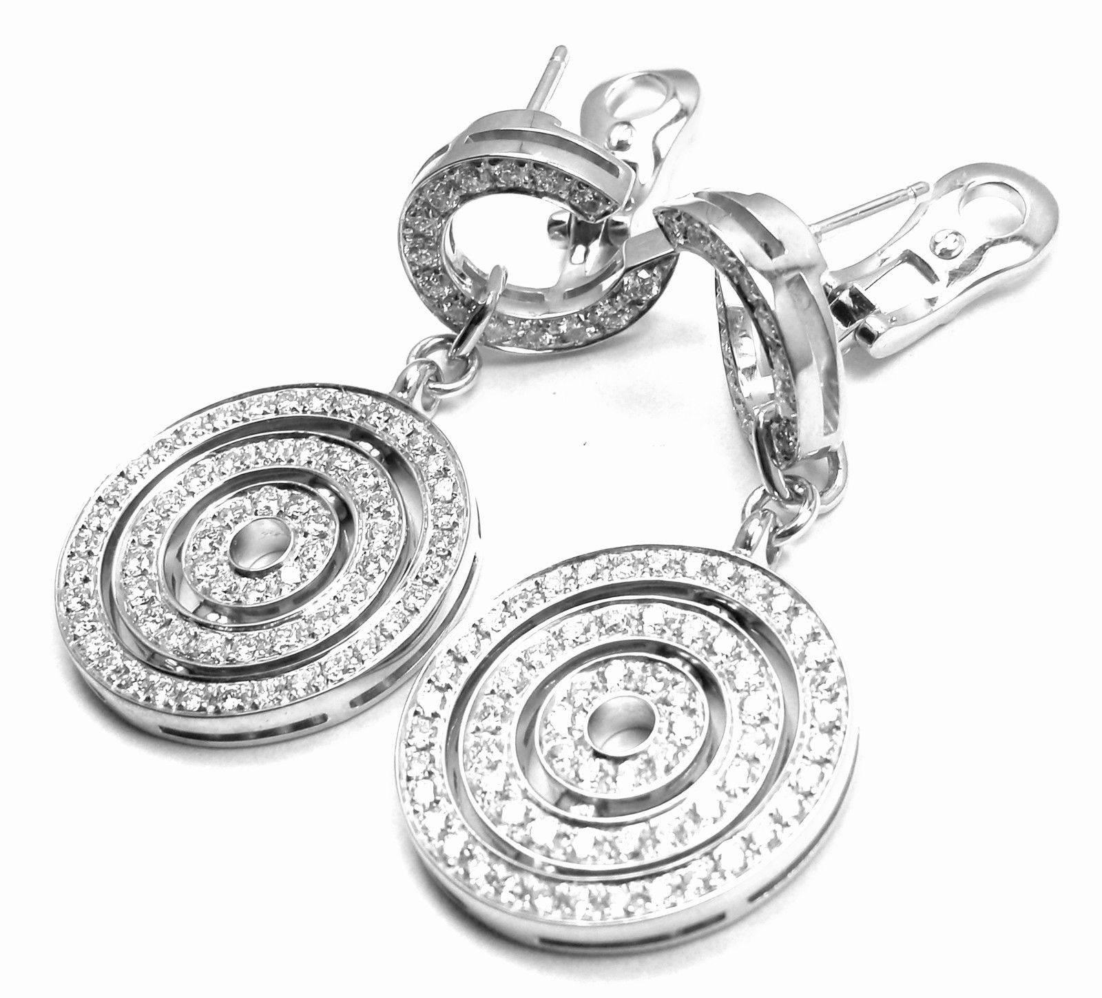 Bulgari Astrale Full Diamond Drop White Gold Earrings In New Condition In Southampton, PA