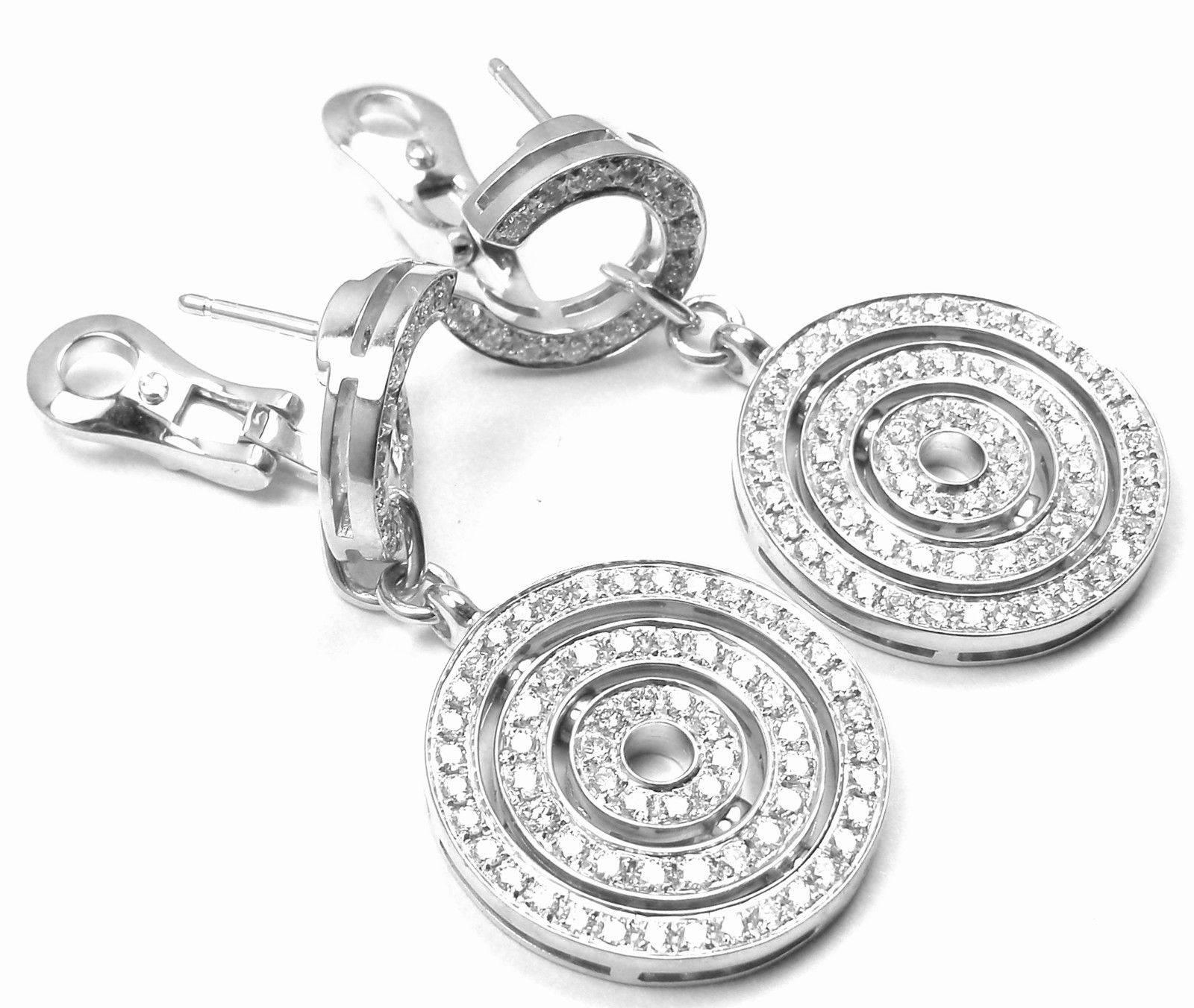 Women's or Men's Bulgari Astrale Full Diamond Drop White Gold Earrings