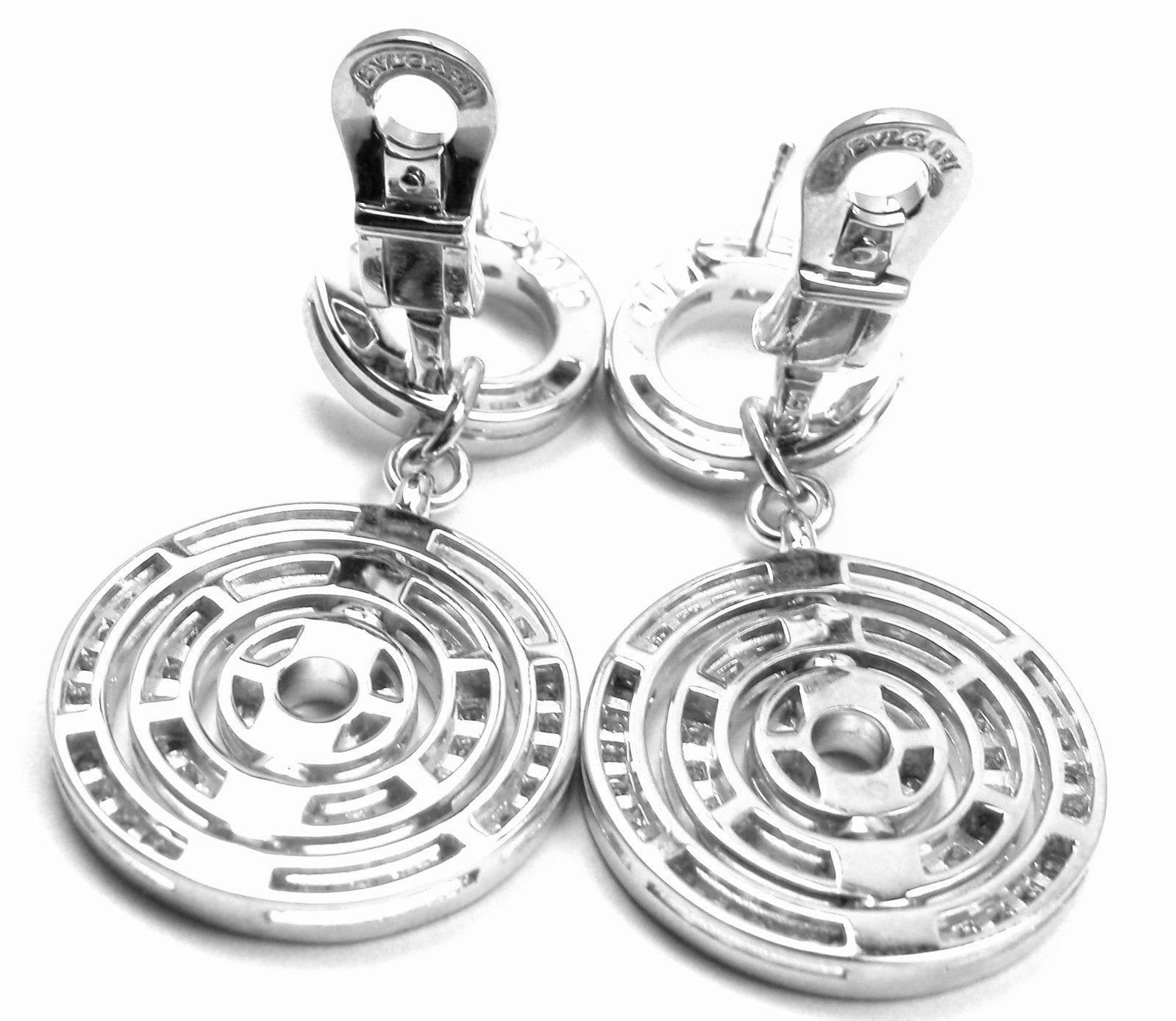 Bulgari Astrale Full Diamond Drop White Gold Earrings 4