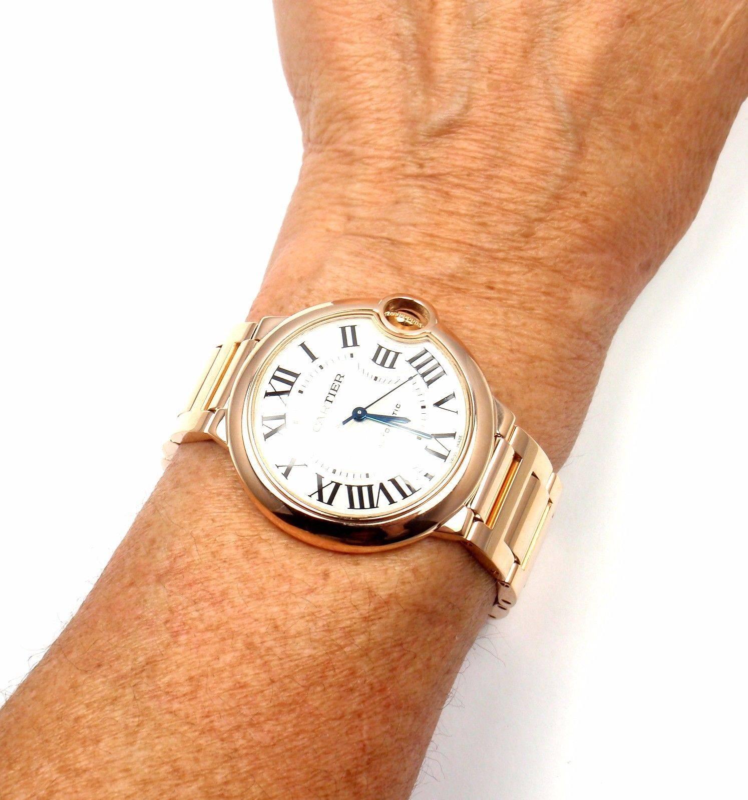 Cartier Rose Gold Ballon Bleu Automatic Wristwatch Ref 3003 3