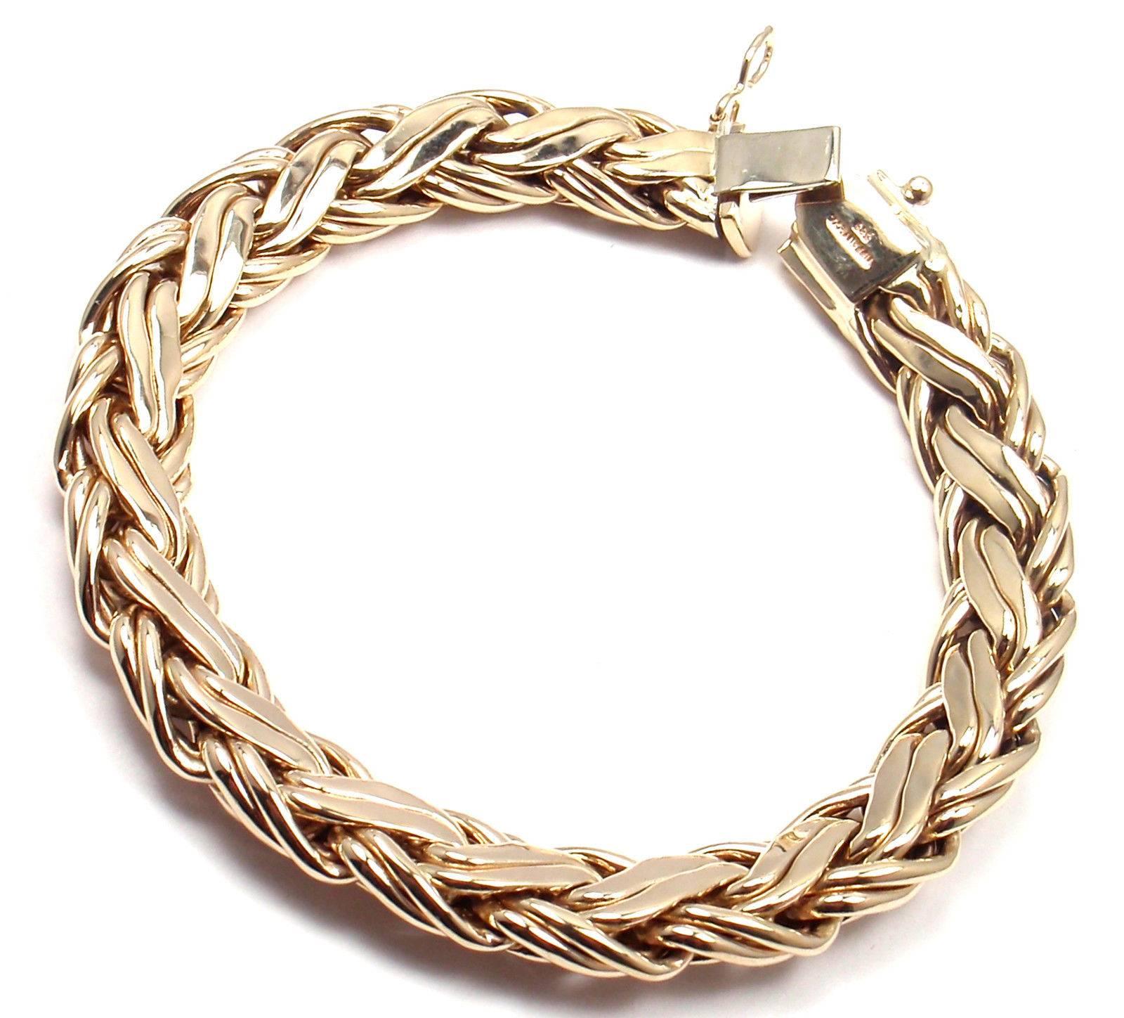 Women's or Men's Tiffany & Co. Russian Weave Wide Yellow Gold Bracelet