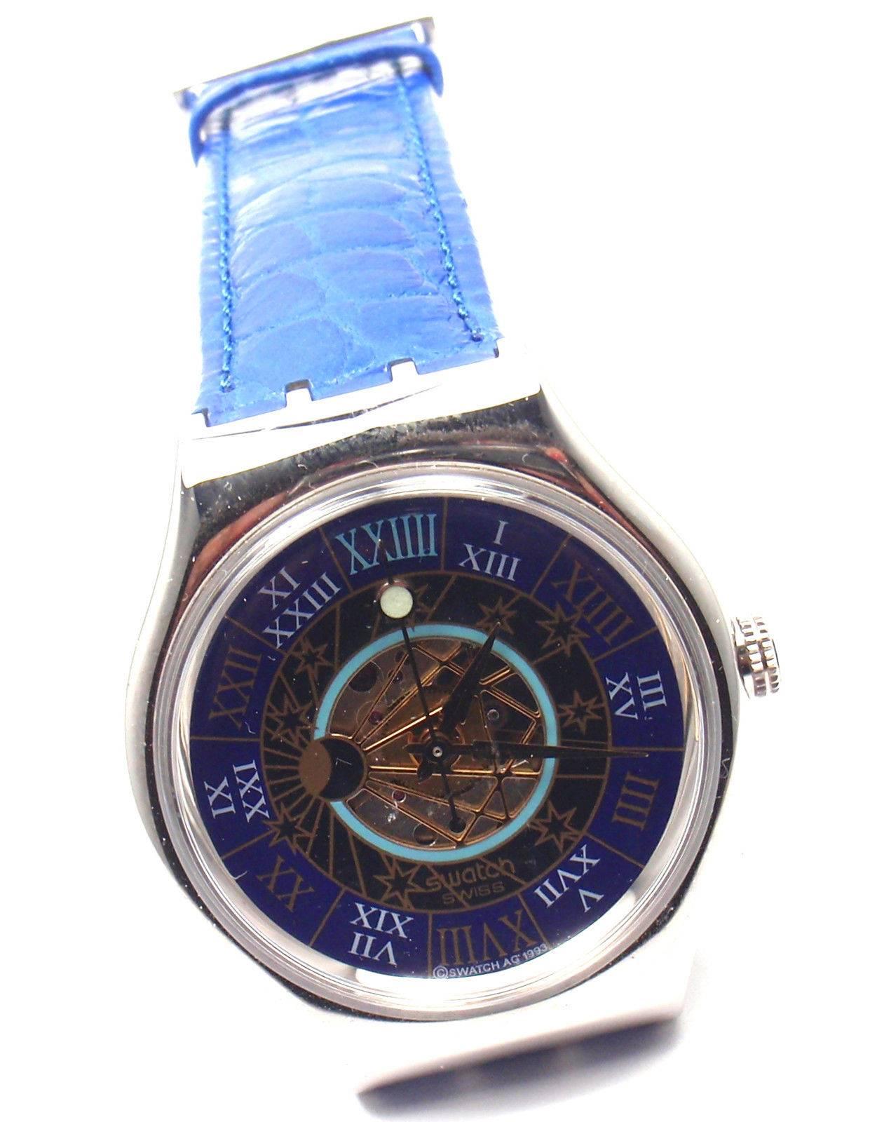 Limited Edition Tressor Magique Automatic Platinum Watch by Swatch.

This watch comes with box and papers.

This limited edition Tresor Magique Swatch watch is in truly outstanding condition. Completely unworn and in its original large stainless