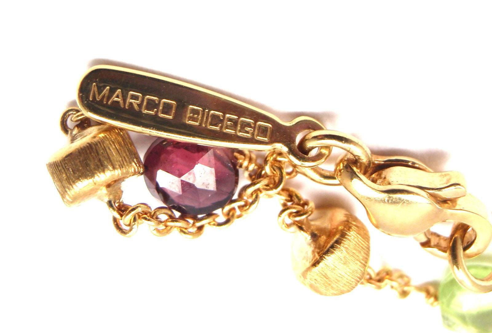 Marco Bicego Paradise Diamond Multi-Color Gemstone Yellow Gold Lariat Necklace 1