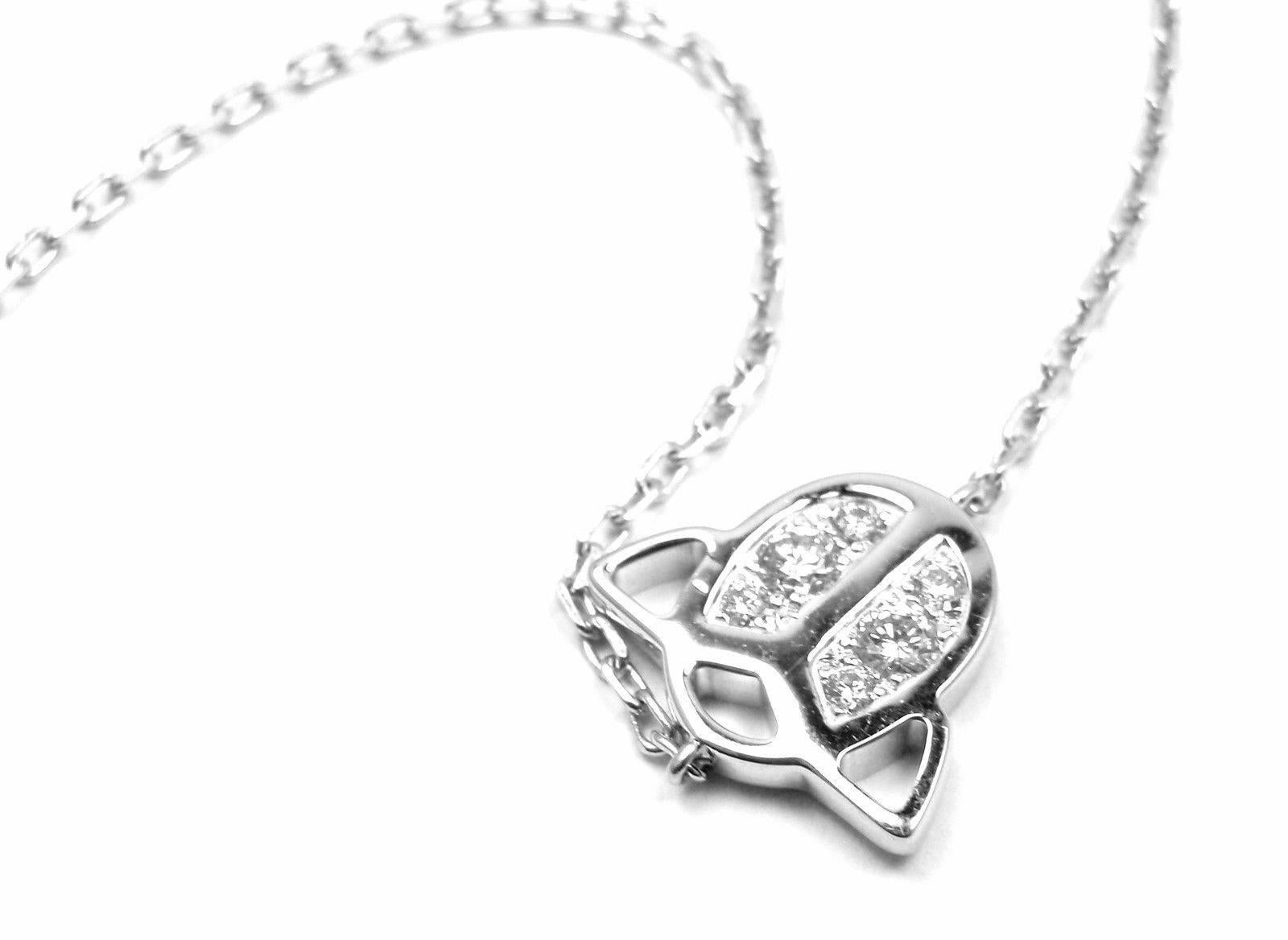 18k White Gold Diamond Ladybug Bracelet by Cartier. 
With 6 round brilliant cut diamonds VS1 clarity, E color total weigh approx. .08ct

Details: 
Length: 7.5"
Width: 12mm
Weight: 3.2 grams
Stamped Hallmarks: Cartier 750 PM2790
*Free Shipping