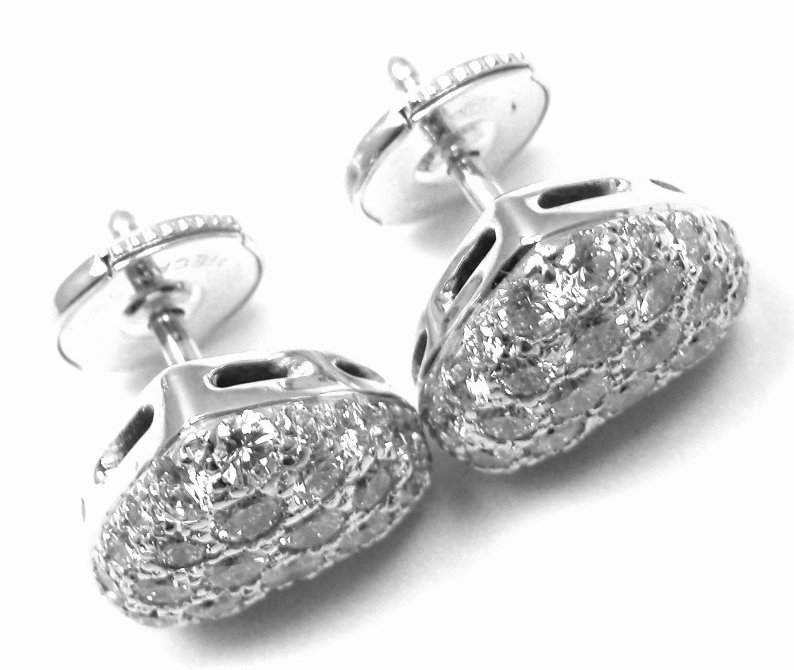 Cartier 1.5 Carat Pave Diamond Heart White Gold Earrings 2