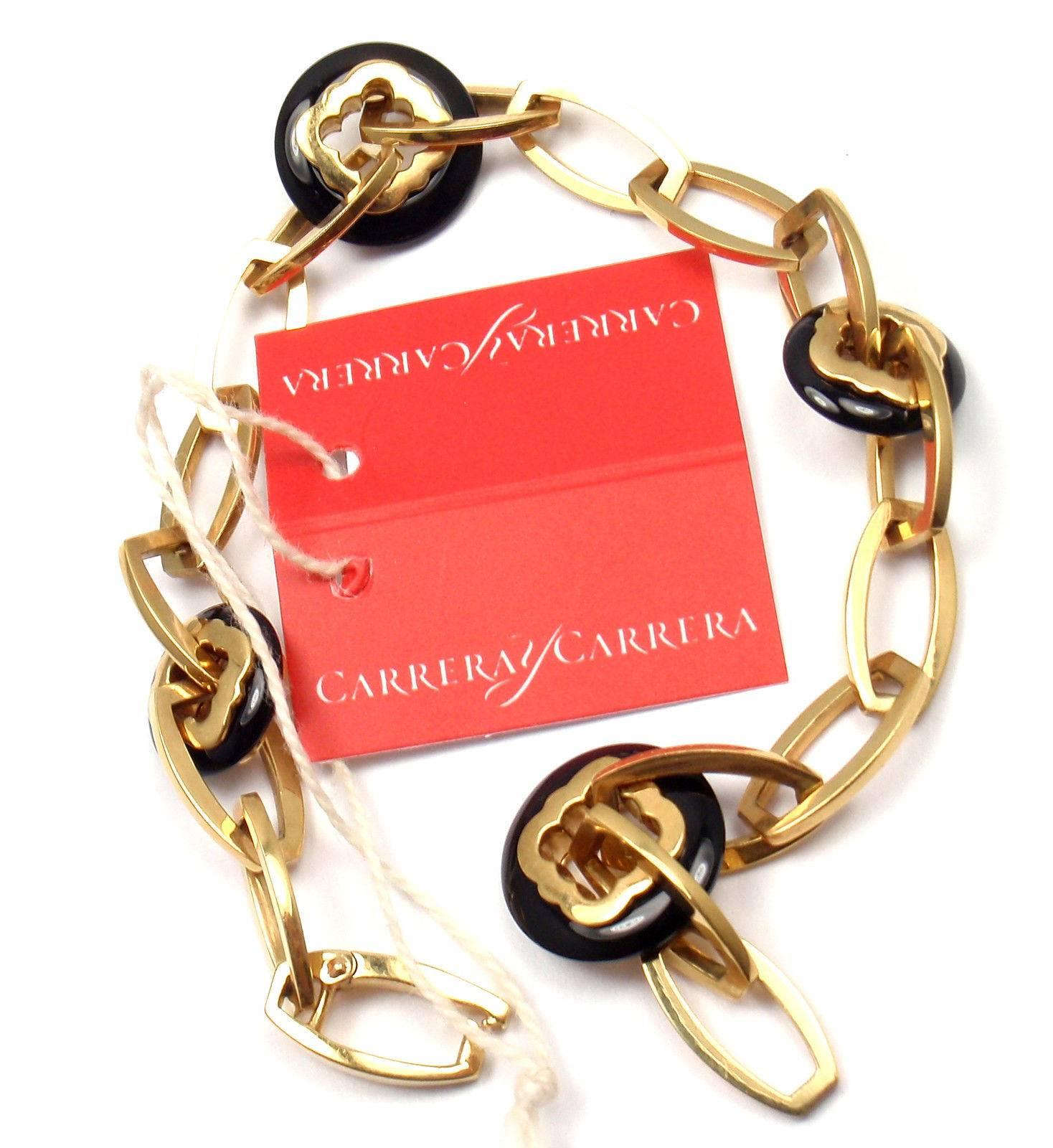 Carrera Y Carrera Granada Onyx Link Yellow Bracelet In New Condition In Holland, PA