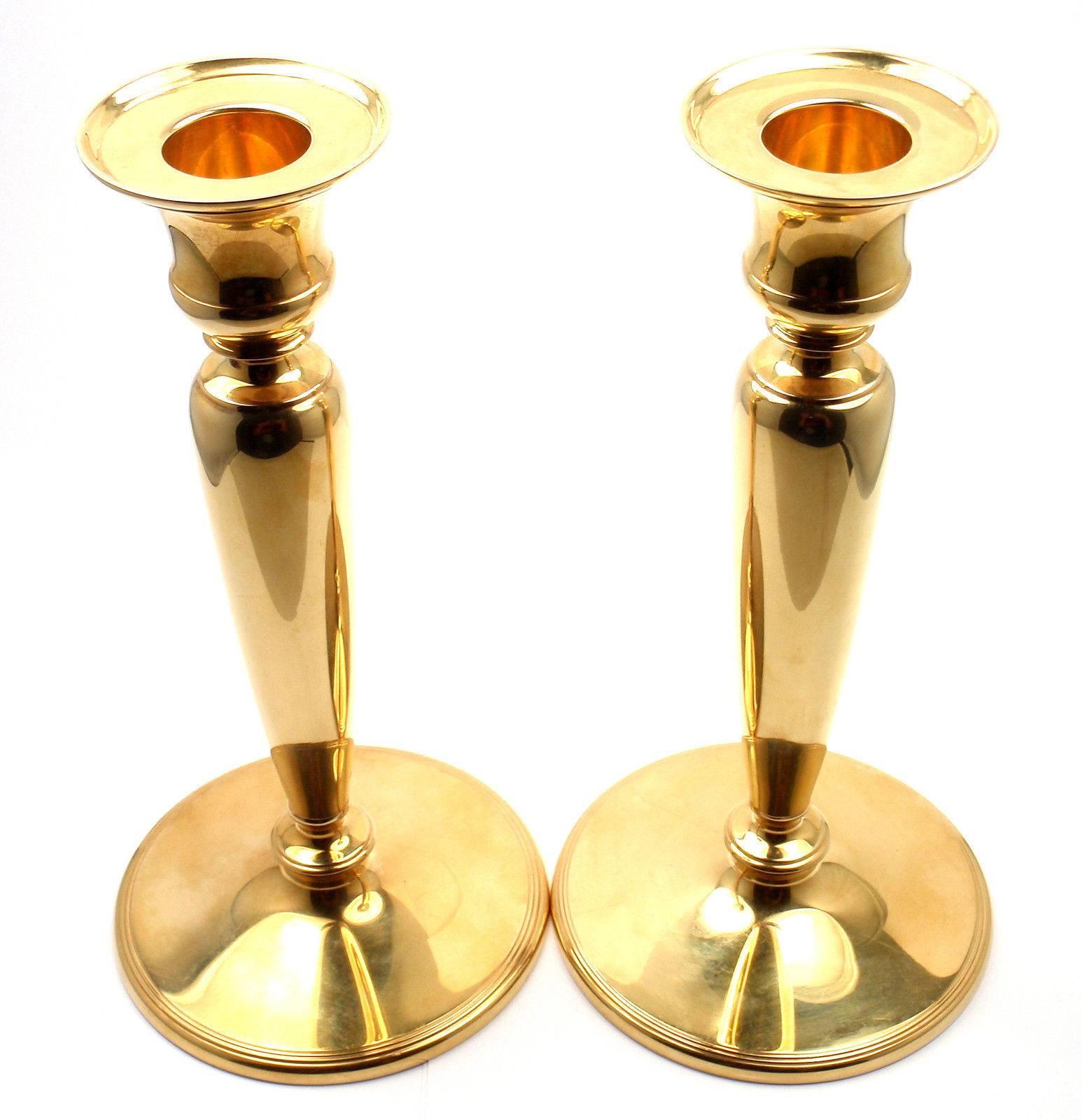 solid gold candle holders