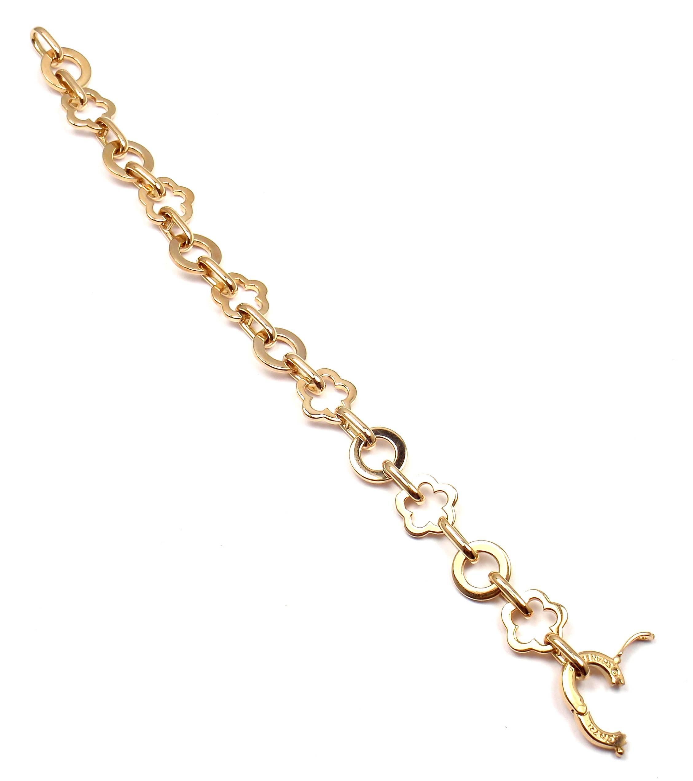 Women's or Men's Chanel Camelia Yellow Gold Link Bracelet