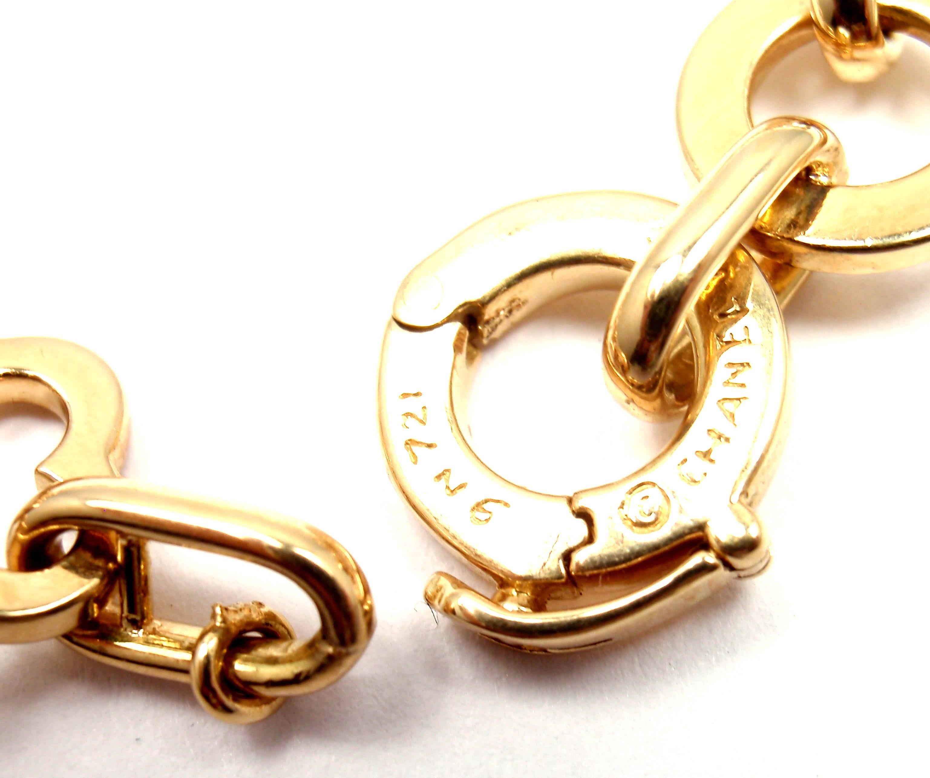 Chanel Camelia Yellow Gold Link Bracelet 3
