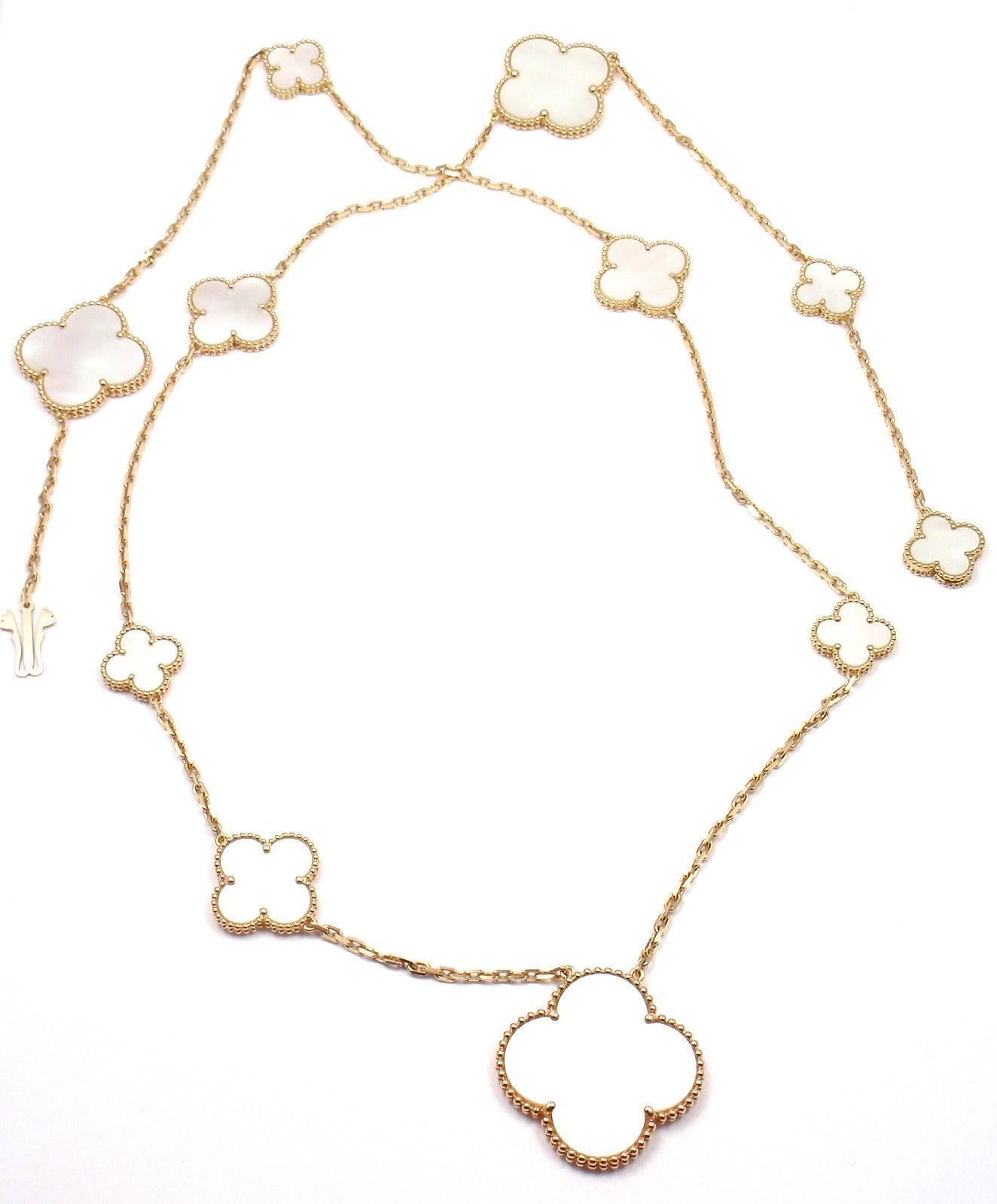 Van Cleef & Arpels Magic Alhambra 11 Motifs Mother-of-Pearl Yellow Gold Necklace 1