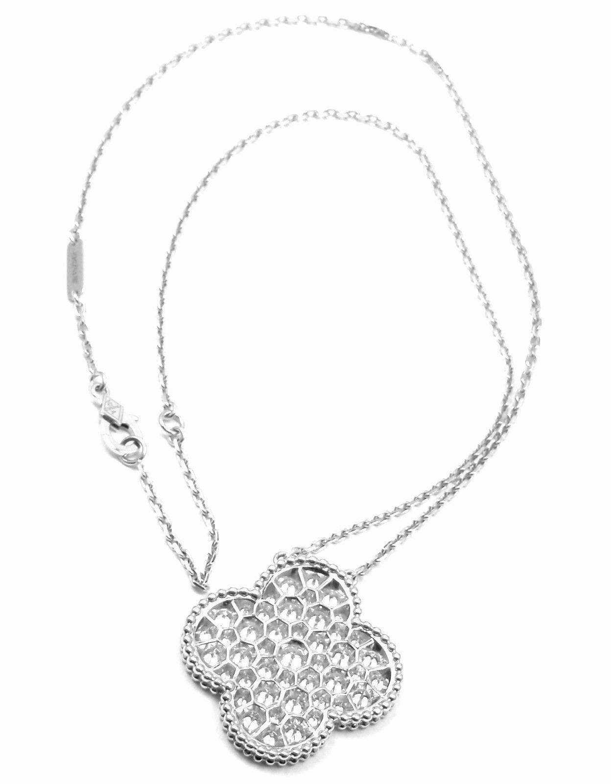 Van Cleef & Arpels Diamond Magic Alhambra White Gold Necklace 2