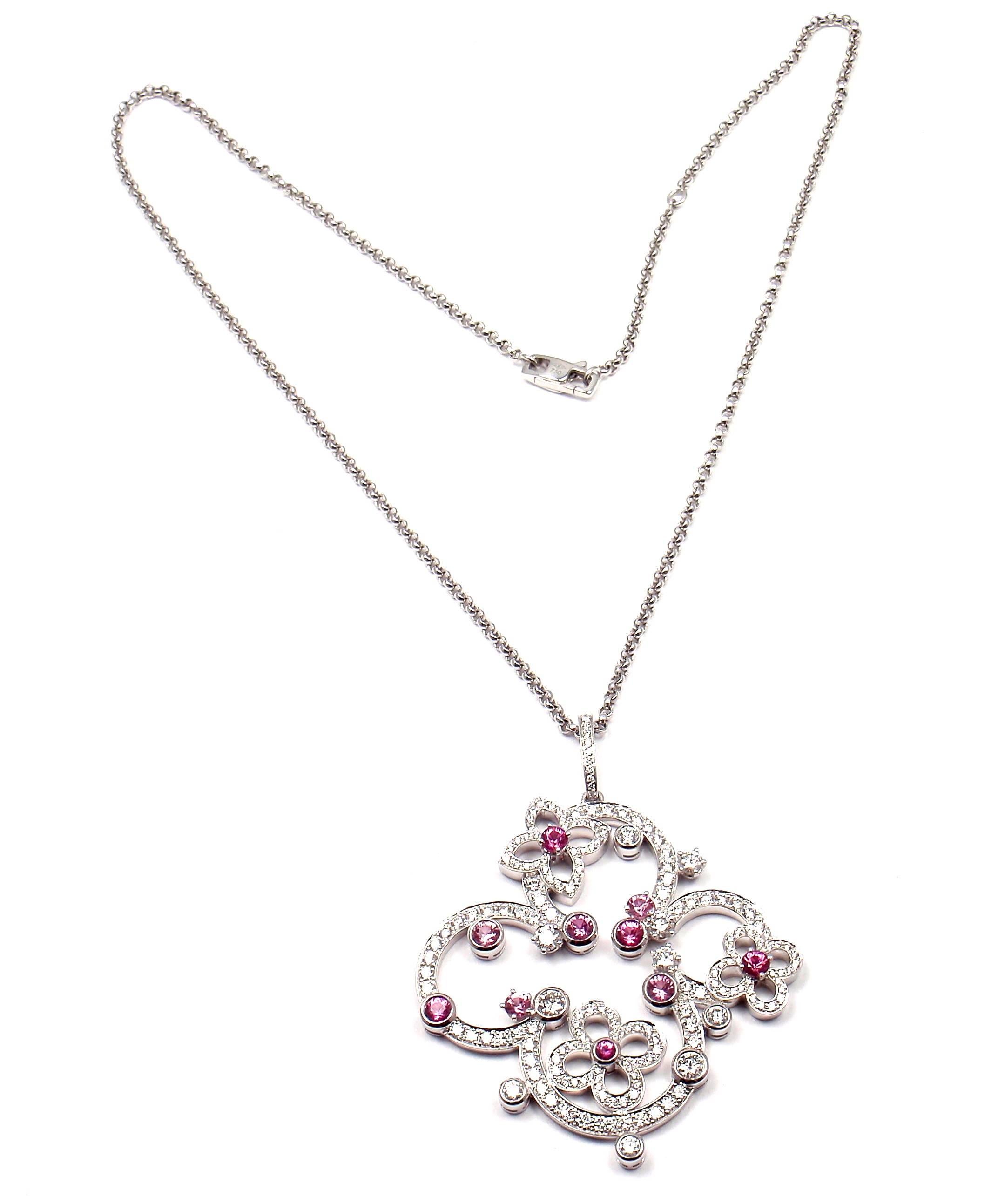 louis vuitton pink sapphire and diamond necklace price