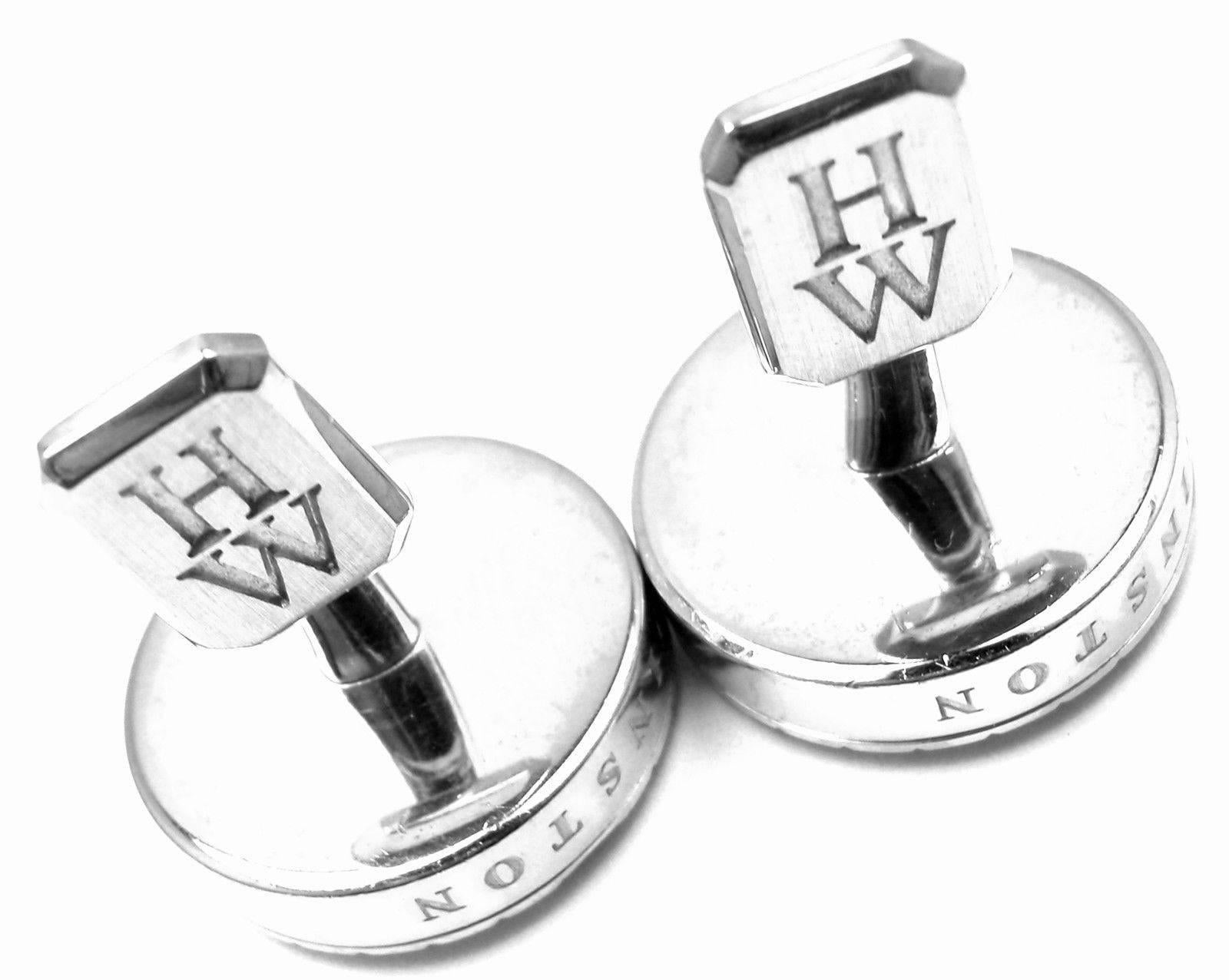 Harry Winston Ocean Diamond White Gold Cufflinks 1