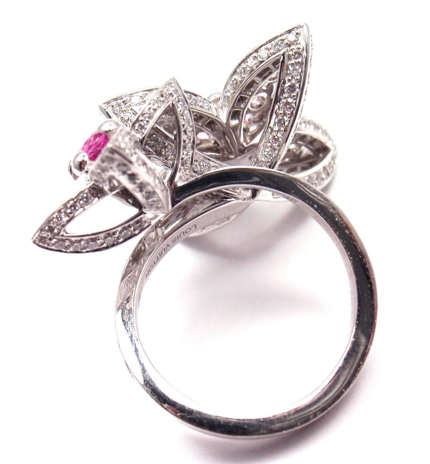 Louis Vuitton Les Luxuriantes Pink Sapphire Diamond White Gold Ring 1