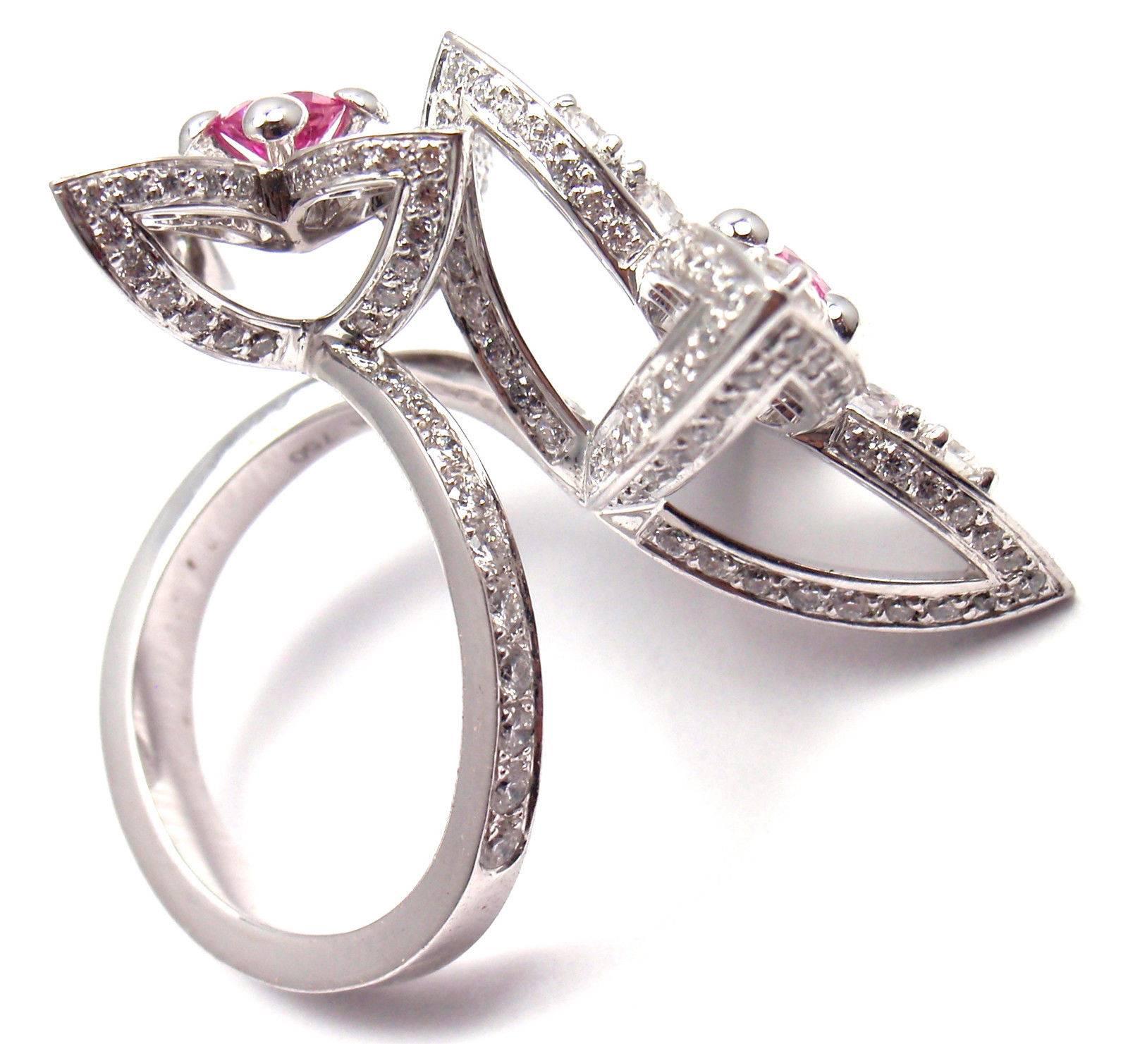Louis Vuitton Les Luxuriantes Pink Sapphire Diamond White Gold Ring 2