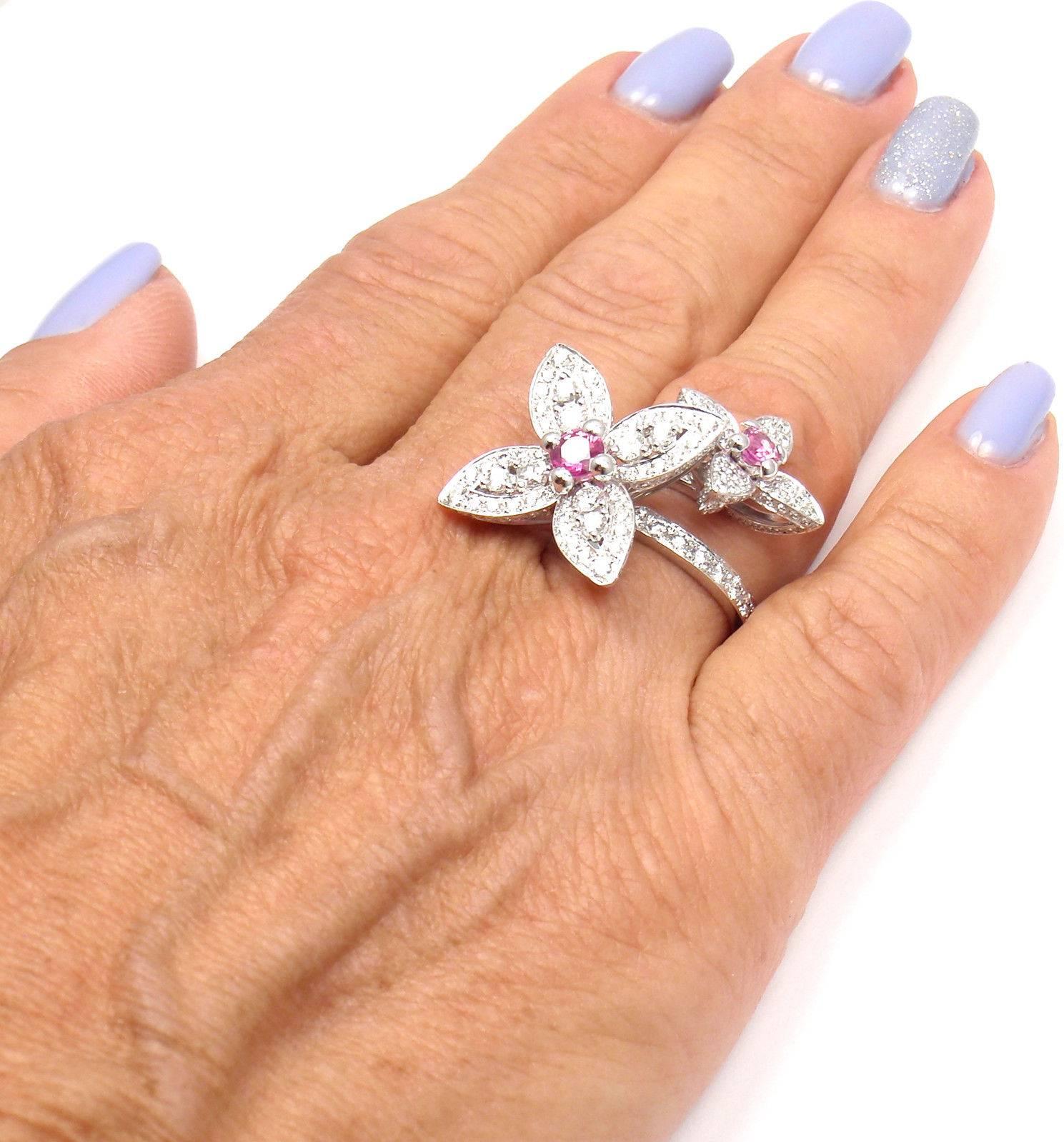 Louis Vuitton Les Luxuriantes Pink Sapphire Diamond White Gold Ring 4