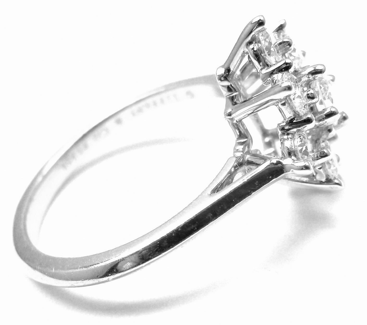 Tiffany & Co. Diamond Cluster Cocktail Platinum Ring In New Condition In Holland, PA