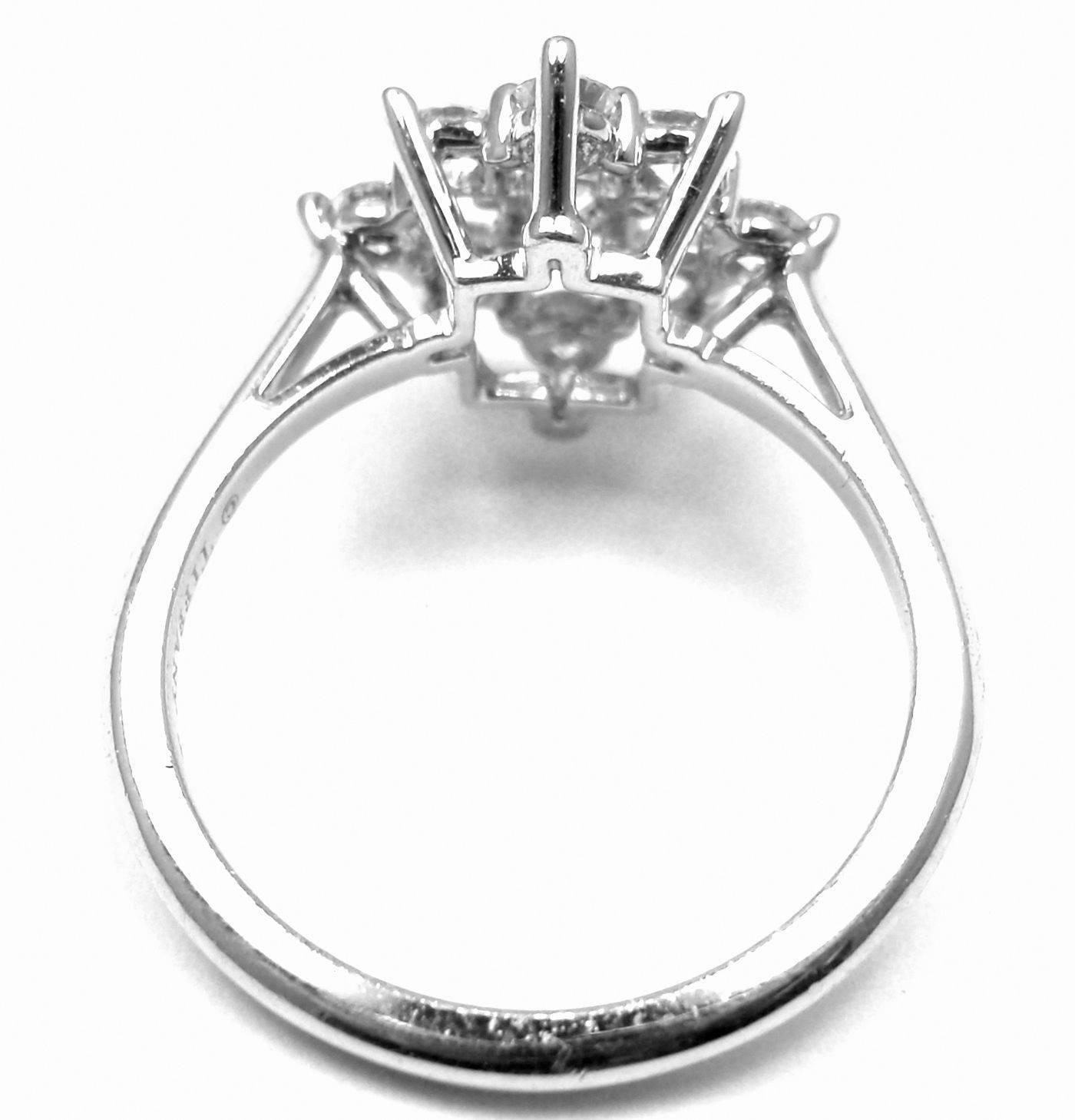 Women's or Men's Tiffany & Co. Diamond Cluster Cocktail Platinum Ring